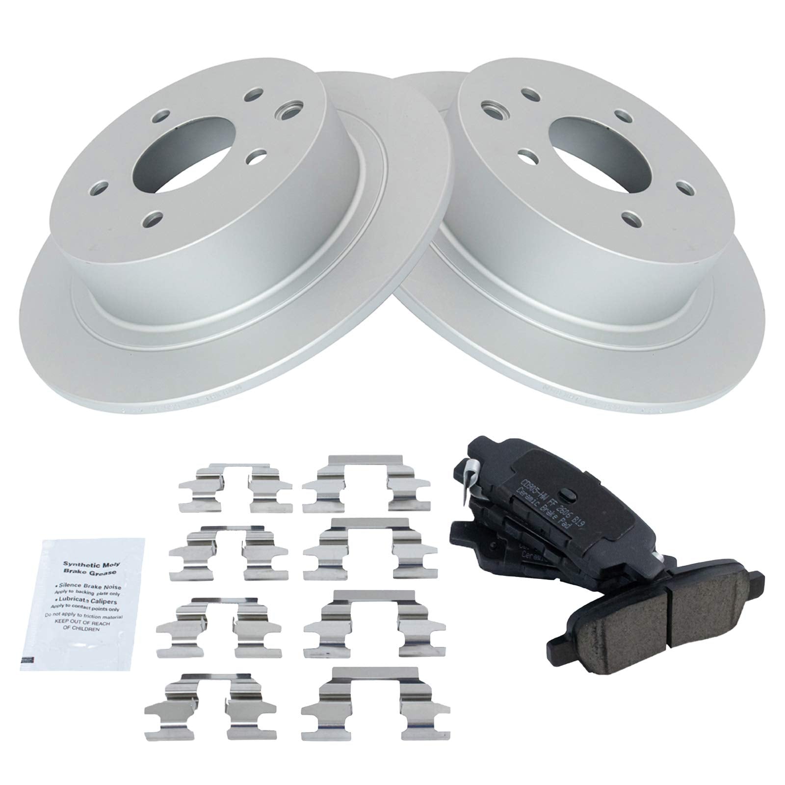 Trq Rear Brake Pad & Rotor Kit Brake Pads Brake Rotor Ceramic Premium G-Coated Compatible With 2009-2010 Pontiac Vibe 2016 Scion