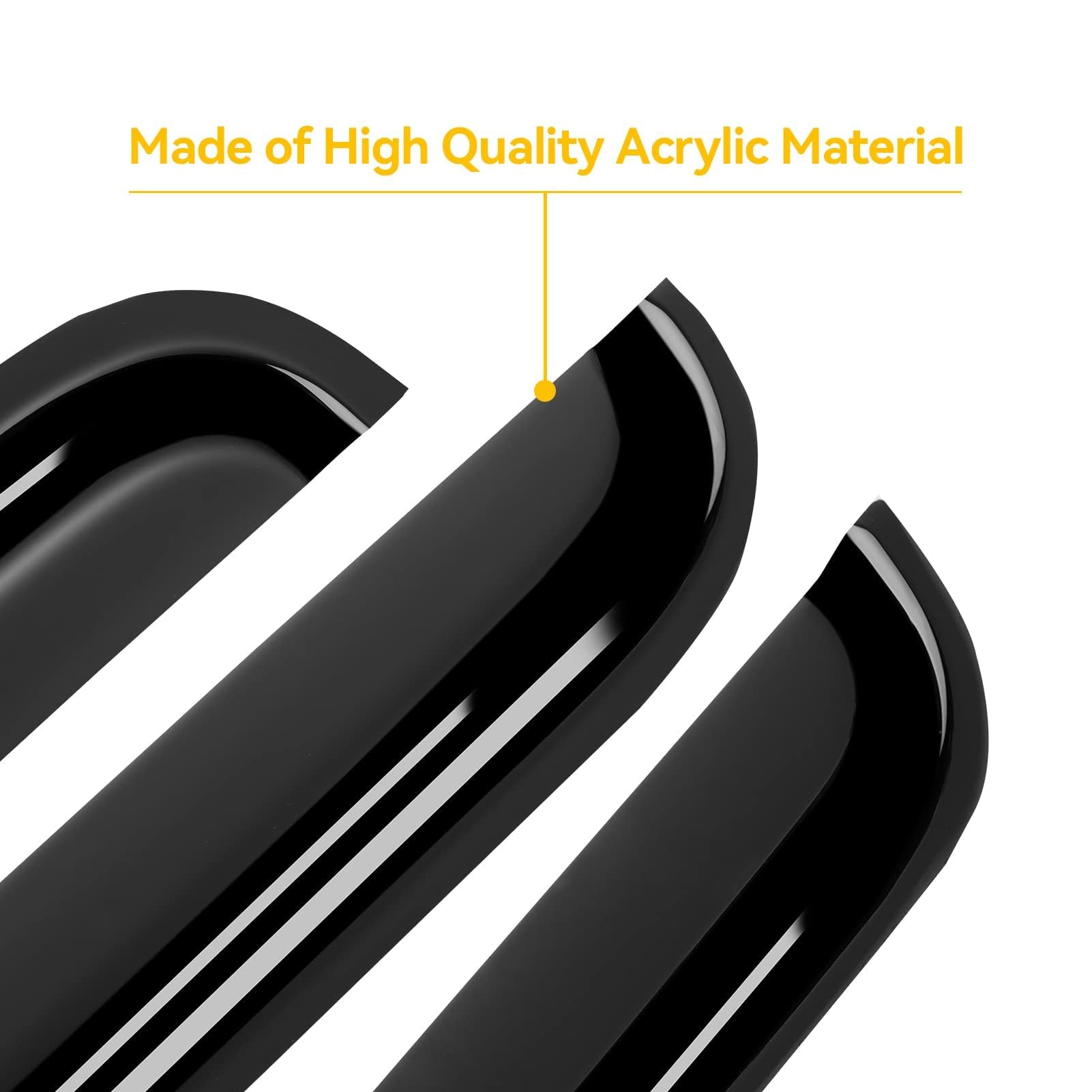 Window Rain Guards Visors For 1999-2016 Ford F250 F350 F450 F550 Super Duty Supercrew Cab, Window Vent Wind Shades Deflectors, 4