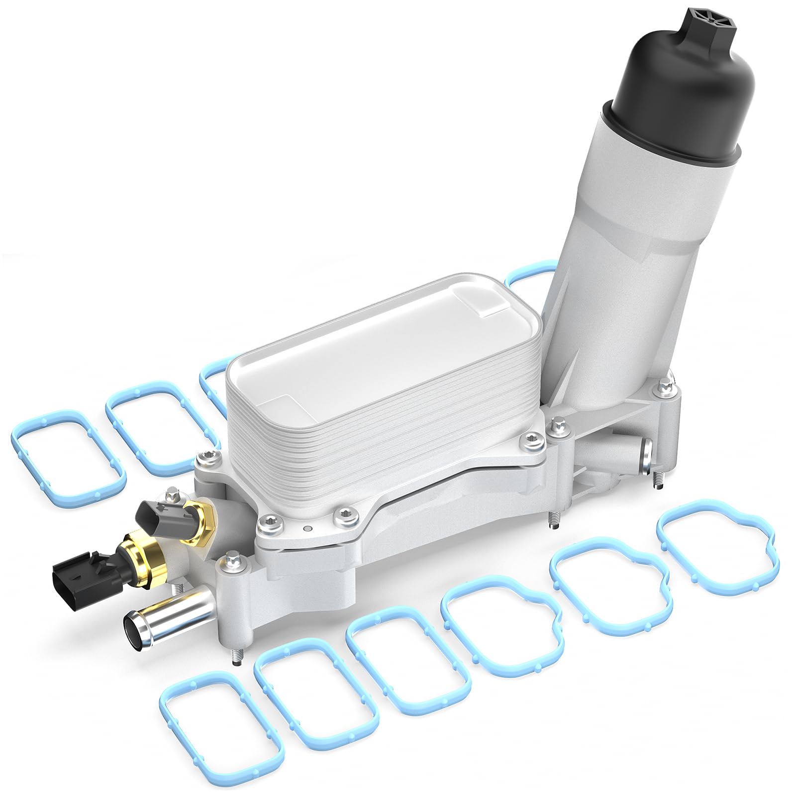 926-959 Improved Aluminum Engine Oil Filter Housing Kit with Oil Cooler Sensors & Gaskets Compatible with 2011-2016 Chrysler 200