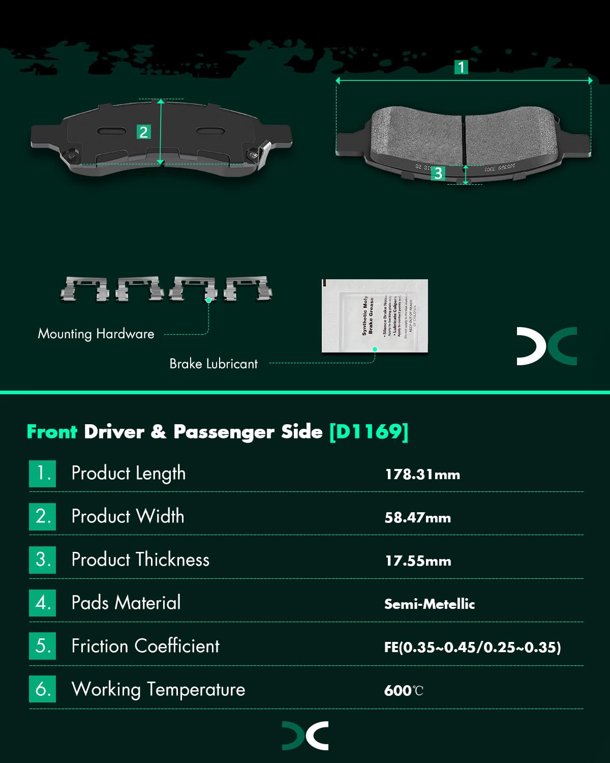 Ceramic Pads Kits,Scitoo 8Pcs Brakes Pads Set Fit For Buick Enclave,Rainier,For Chevy Ssr,Trailblazer Ext,Traverse,For Gmc Acadi