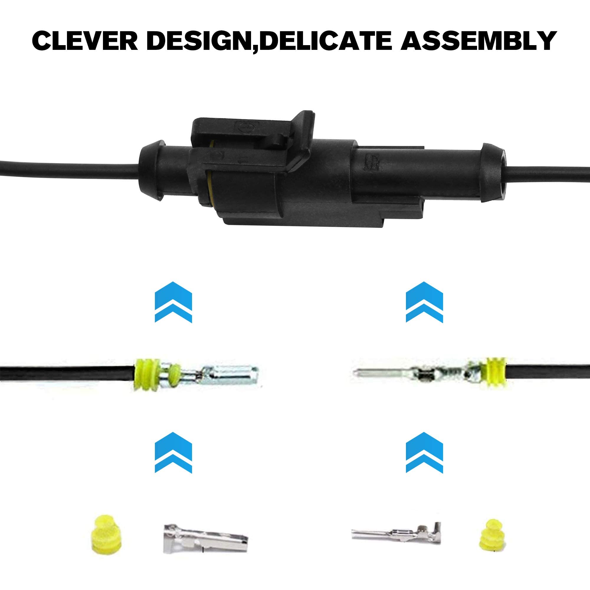 1 Pin Connector Waterproof Connector Plug,Male And Female Way Wire Suitable For Car Truck, Boat And Other Wire Connection 10 Pac