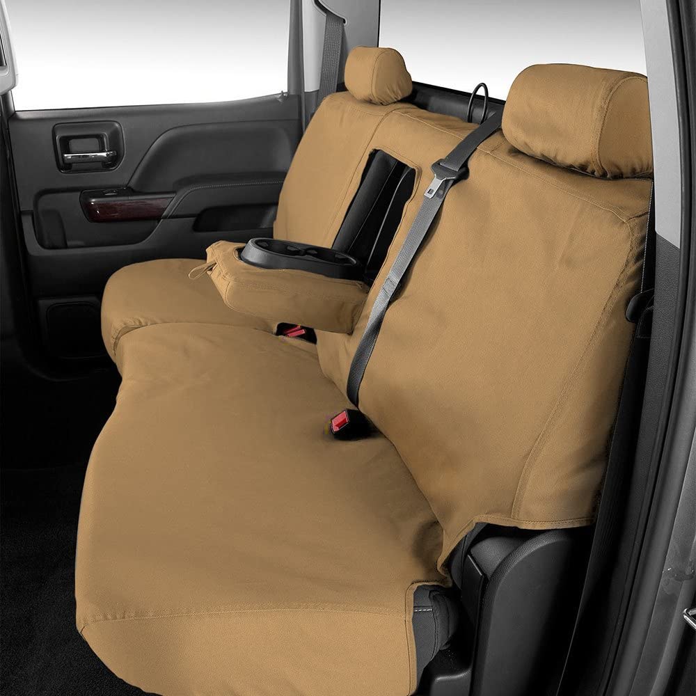 Covercraft Ss3305Pctn Custom-Fit Front Bench Seatsaver Seat Covers - Polycotton Fabric, Tan