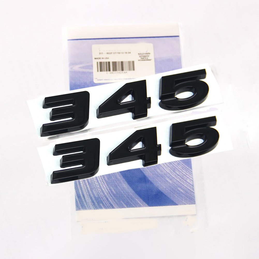 Yoaoo 2X Black 345 Emblems Badge Alloy Decal 3D Logo Nameplate Replacement For 300C Red