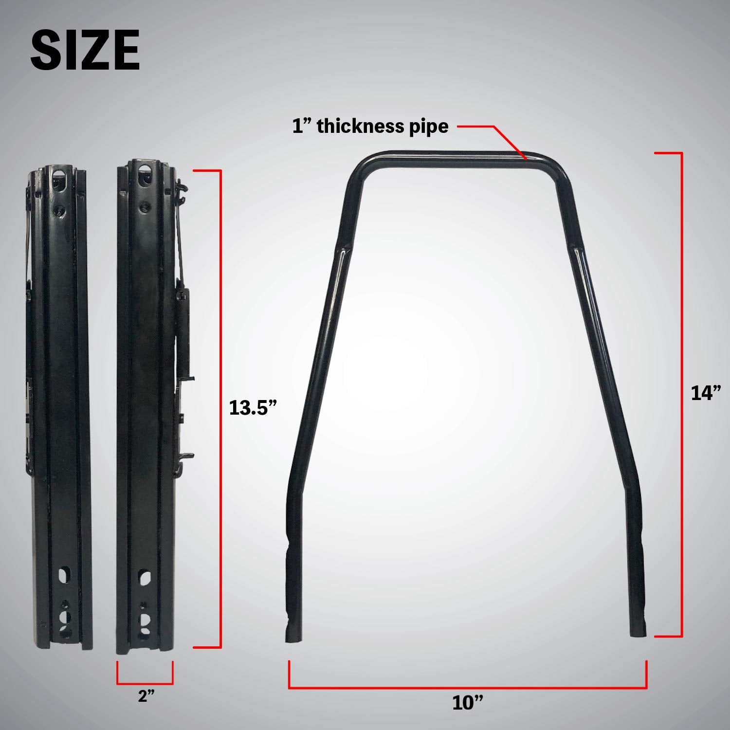 Invictus Universal Vehicle Seat Slider Track Set For Aftermarket Seats (Pack Of 2)