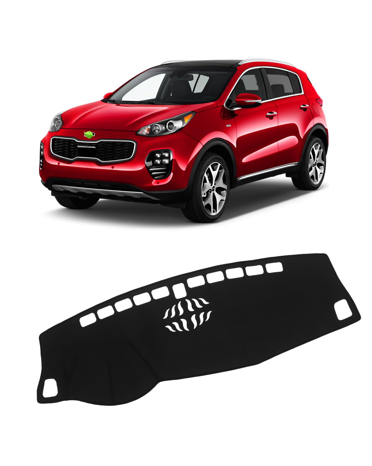 Fiilines Dash Cover For Kia Sportage 2017-2022, Dashboard Mat Cover Sunshade Nonslip Mesh Protector No Glare Sportage Accessorie