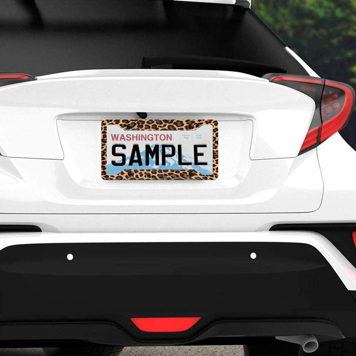 Personalized License Plate Frame Metal Aluminum Cute Cheetah Leopard Brown License Plate Cover Car Tag Holder With 4 Holes And Screws For Women Men Auto For Usa Canada Vehicles Standard (12X6)