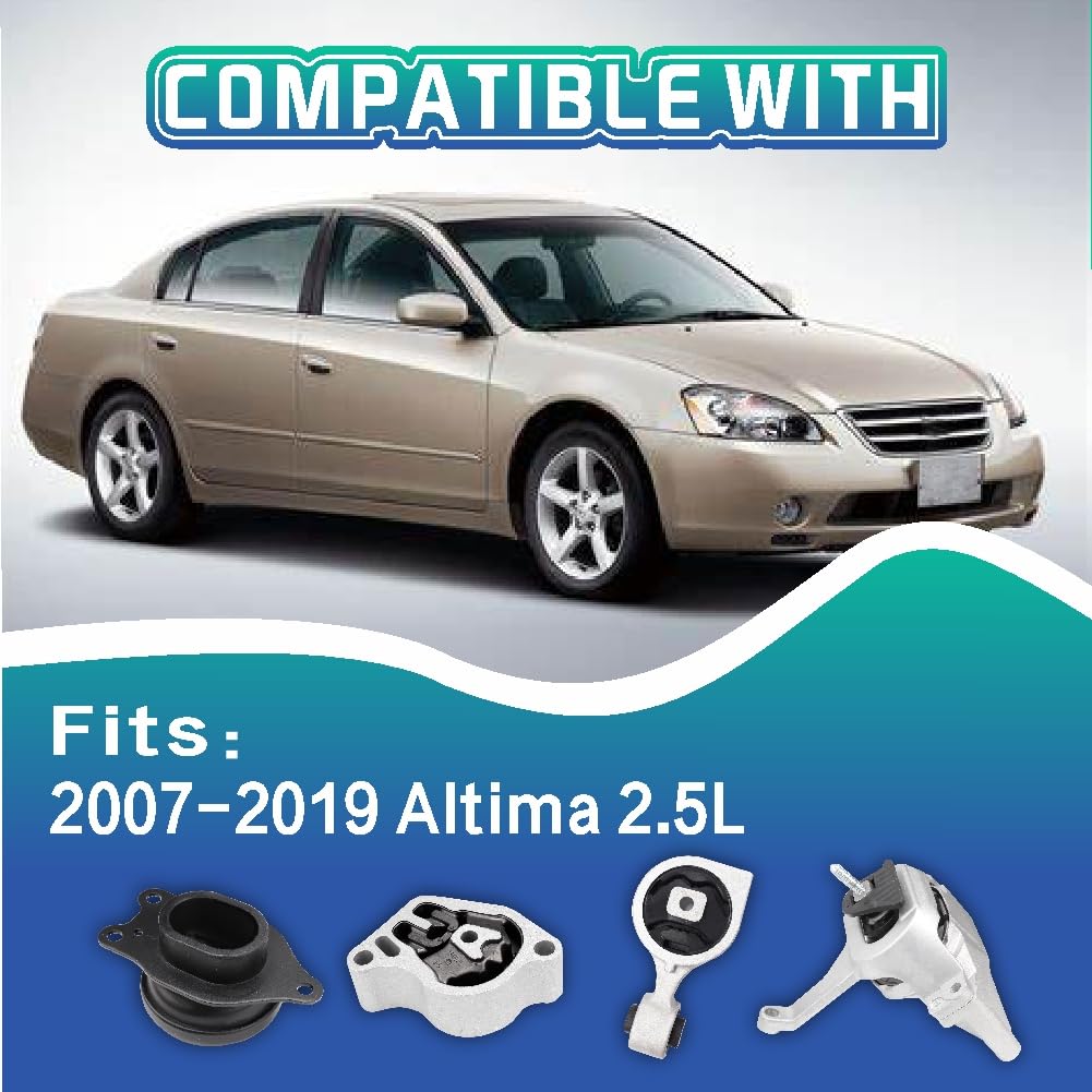 Ybddzh Engine Motor And Transmission Mount Kit Compatible With 2007-2018 Altima 2.5L, Replace Oe A4339 A4340 A4350 A4353, 11360-