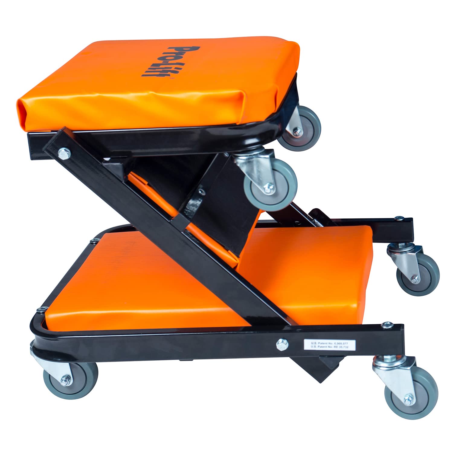 Pro-LifT 2-in-1 Rolling Folding Car Creeper & Seat, 40" Adjustable, 450 LBS Capacity, Orange, Model PL9450