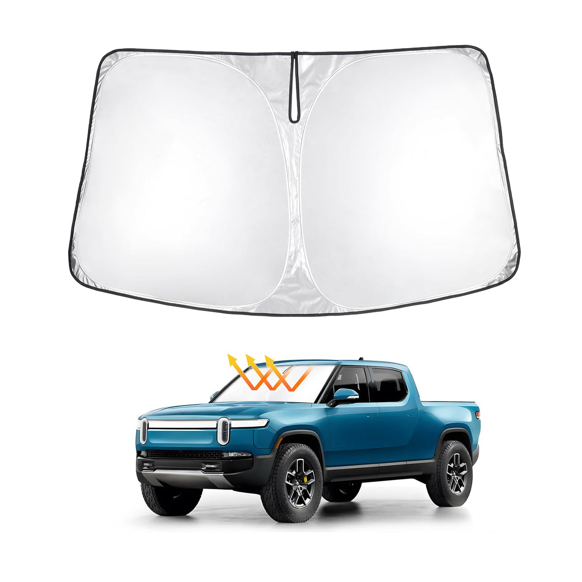 T Tgbros Windshield Sun Shade Custom Fit For 2007-2021 Toyota Tundra Accessories Foldable Sun Shield Reflective Polyester Sun Vi