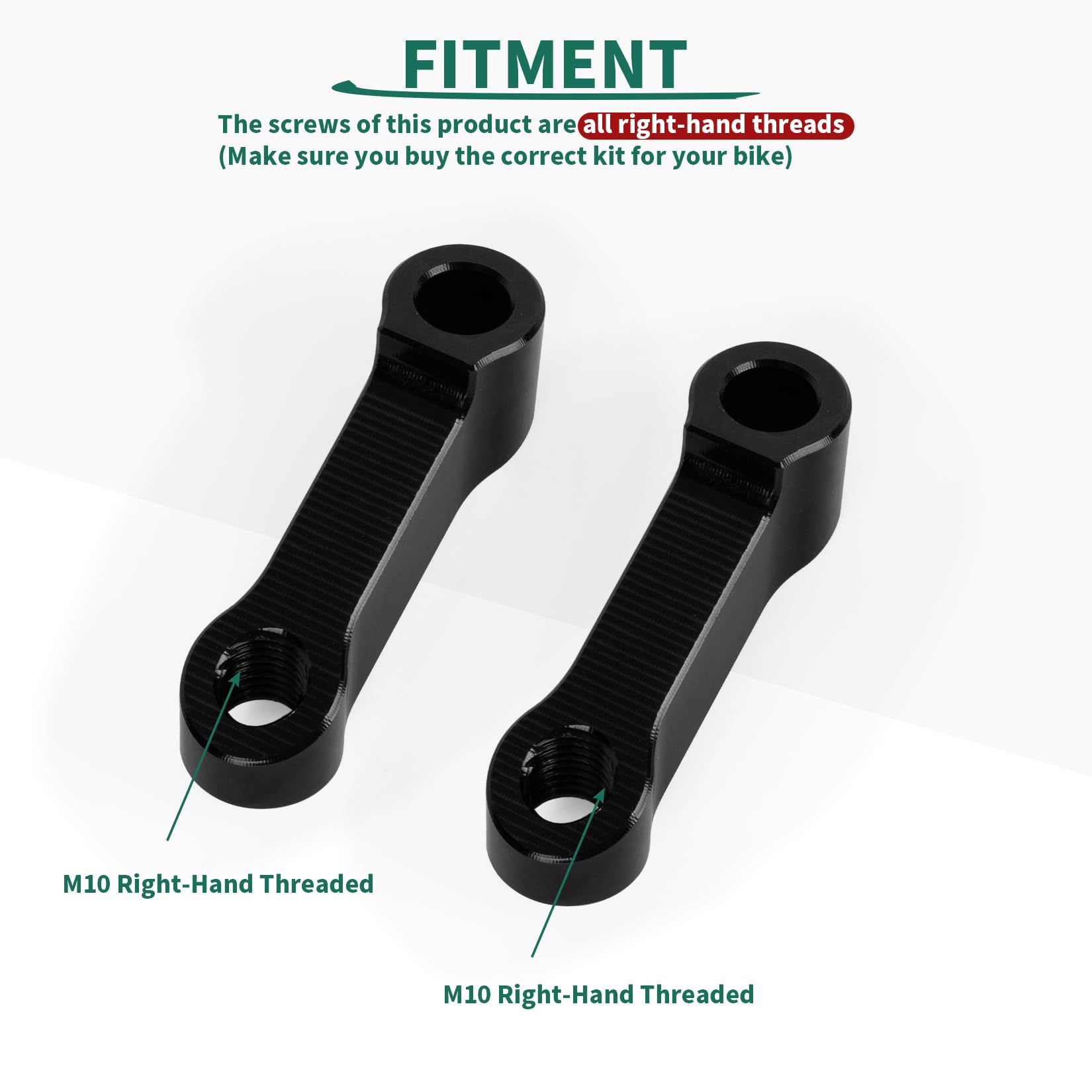 M10 Motorcycle Mirror Mount Riser, 2 Right Hand Threads, Psler Motorcycle Rear View Mirror Mount Risers Extenders For 10Mm Or 8M