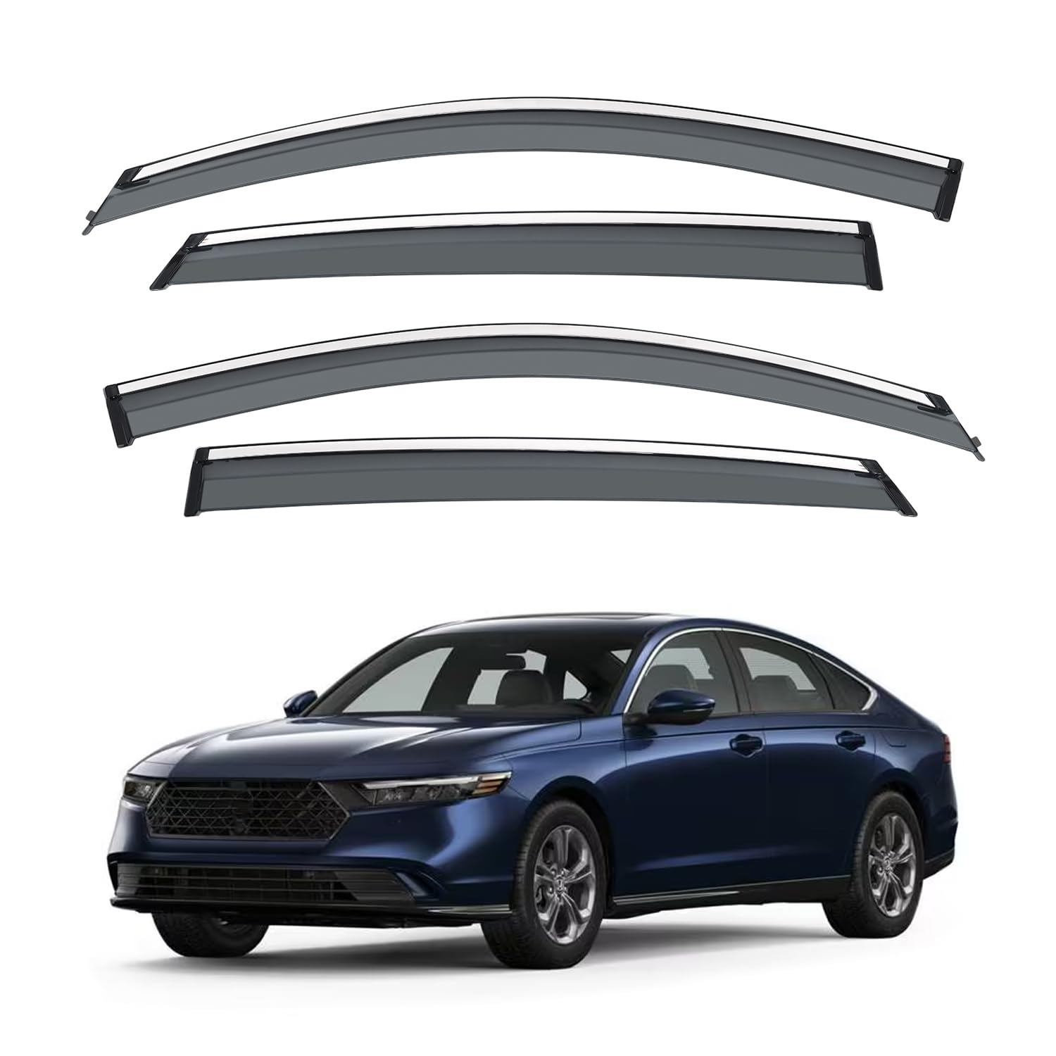 Vesul Tape On Rain Guards Compatible With Honda Accord 2023 2024 2025 Lx Ex-L Sport Touring Vent Visor Window Deflector Shield C