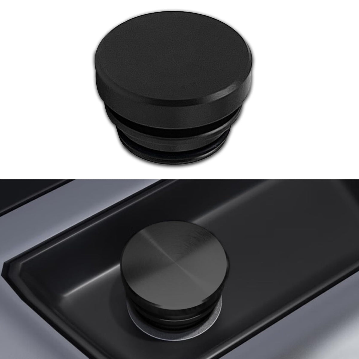 Car Cigarette Lighter Plug Cover, Aluminum Cigarette Lighter Socket Cover Cap, Universal Waterproof Dustproof Plug Cover Fit For Car Power Port Outlet With Standard 12 Volt Power Source (Black)