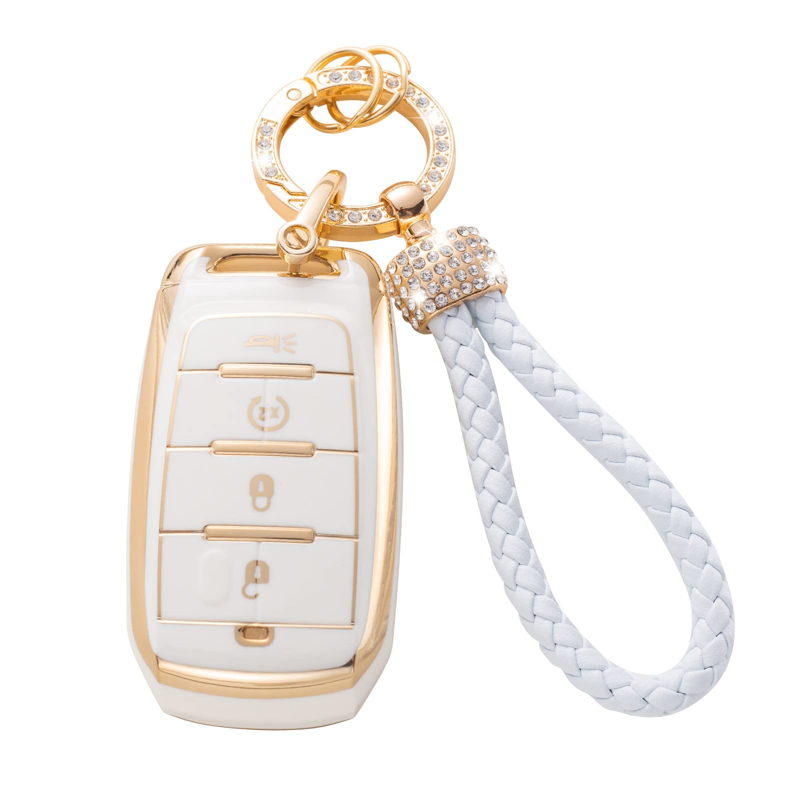 Gematay For Dodge Ram Key Fob Cover With Keychain Lanyard, Soft Tpu Key Fob Protector Shell Compatible With 2019-2022 Dodge Ram