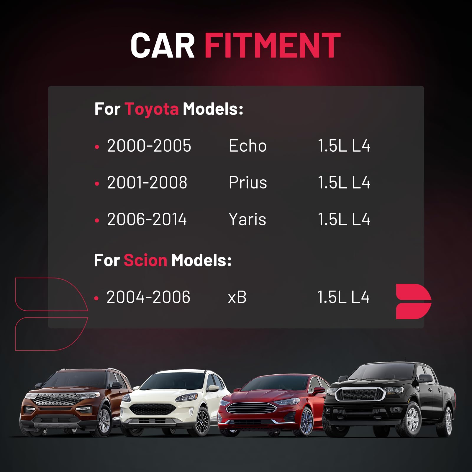 Bdfhyk Ignition Coil Pack & Iridium Spark Plugs Compatible With Scion Xb Toyota Echo Prius Yaris 1.5L L4 Replacement For C1304 U