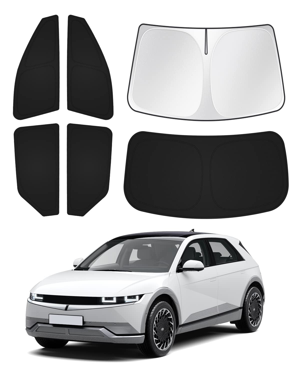 Canvcle Windshield Sun Shade For Hyundai Ioniq 5 2022-2024 2025 Ioniq 5 Accessories Sunshade Side Rear Window Shade Cover Sun Vi