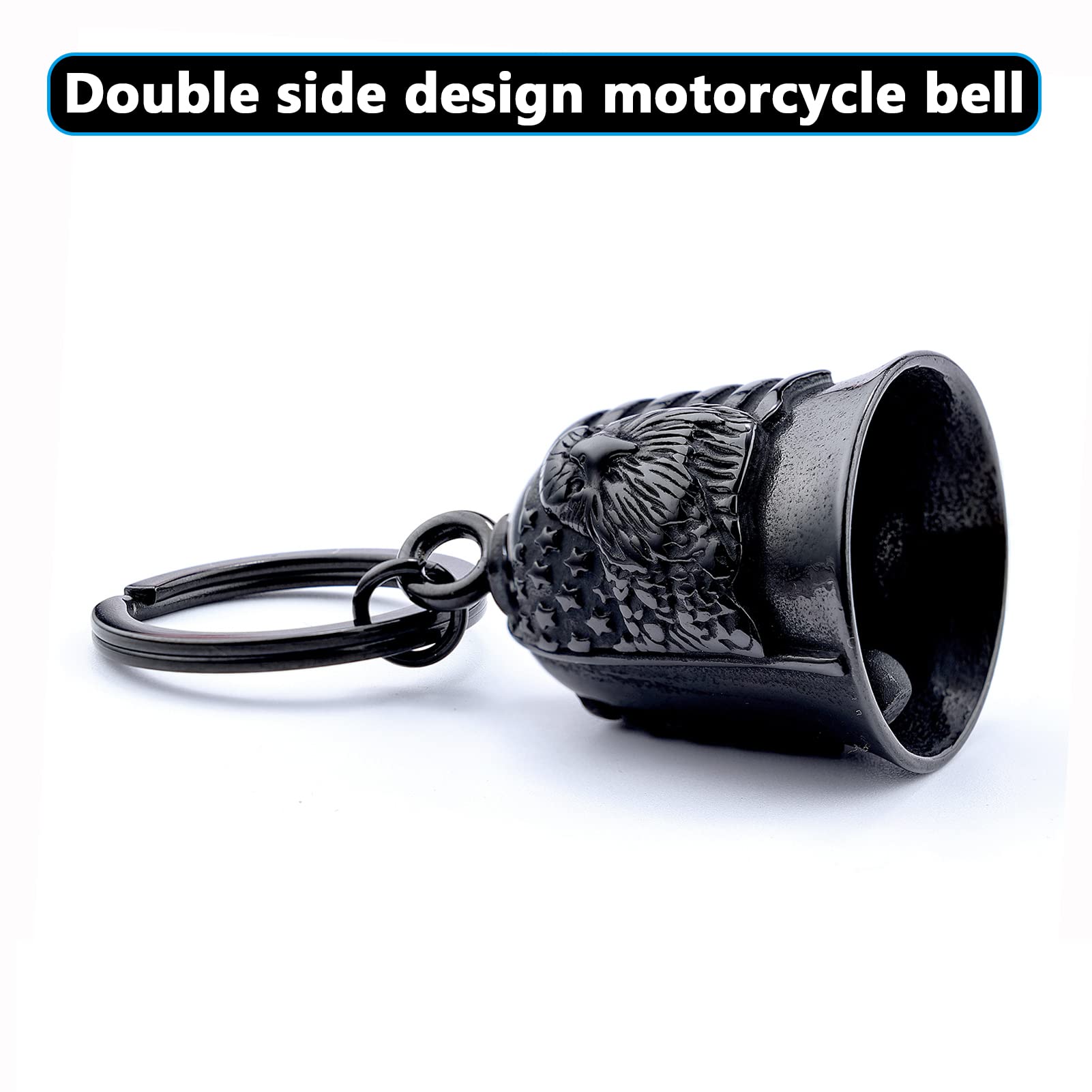 Motorcycle Bell - Motorcycle Bell For Men Women,Biker Bell Accessory,Helps You Chase Away Bad Luck During Your Travels (Flag Eagle)