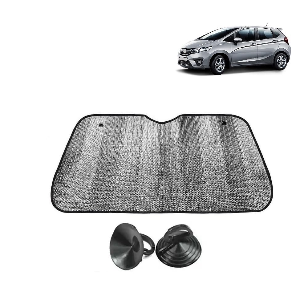 Car Windshield Sun Shade UV Rays Protector Silver Sunshade Solar Reflective Suitable for Jazz [2017 to 2023]