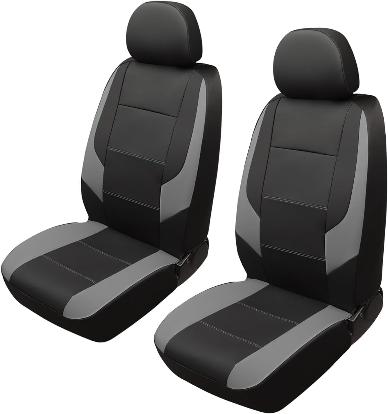 GIANT PANDA Front Car Seat Cover for Jeep Wrangler JK (2007-2018),Leather Bucket Seat Covers Custom Fit Jeep Accessories (Gray) 