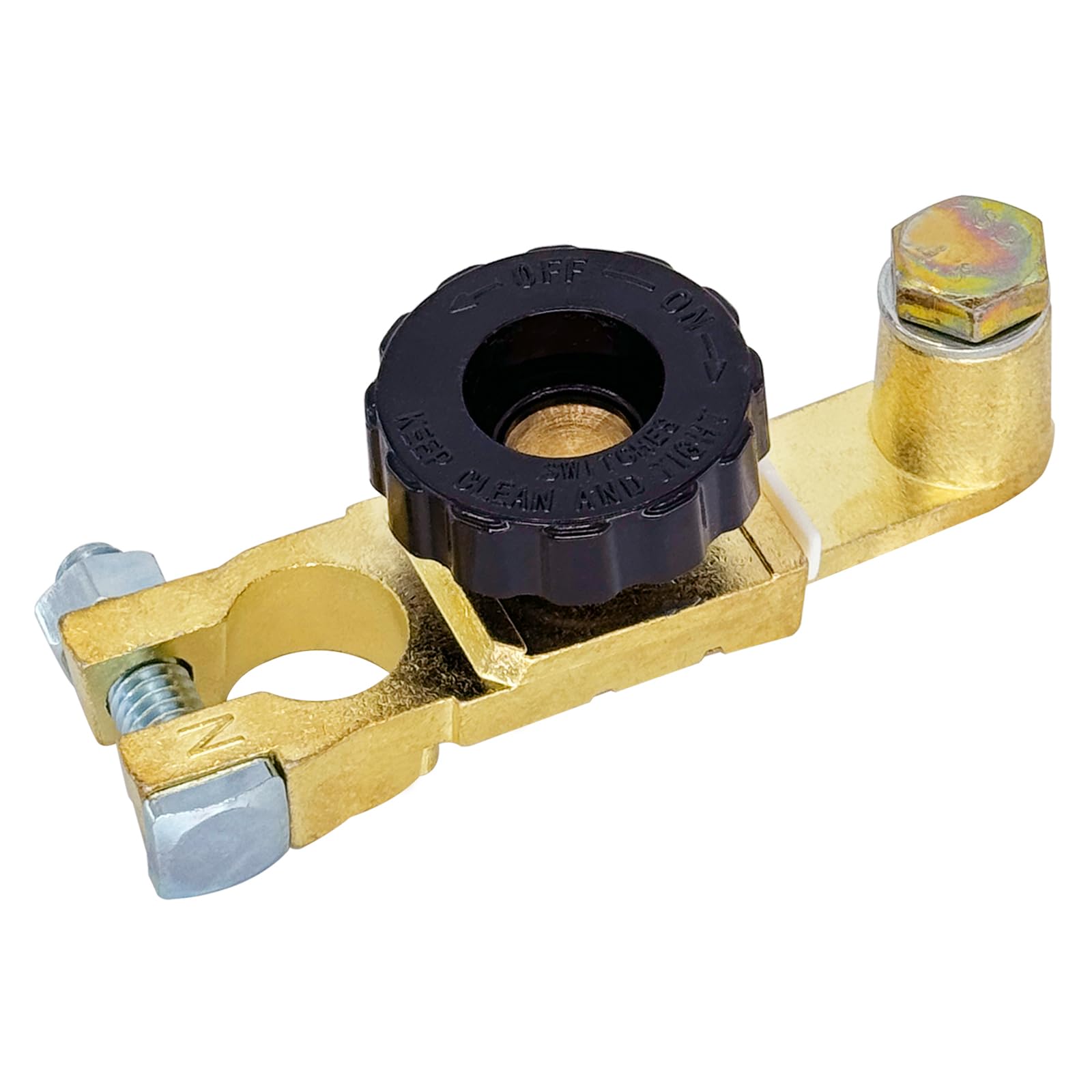 Ampper Top Post Battery Disconnect Switch, Battery Master Switch Isolator W/ M8 Top Bolt For Power Disconnect Cut Off (1 Pack)