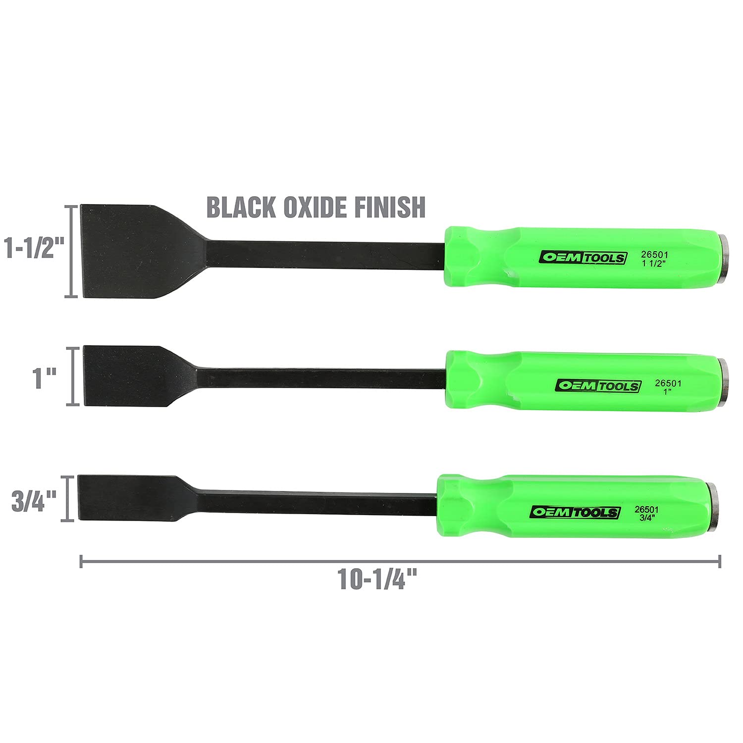 Oemtools 26501 Gasket Scraper Set- 3 Piece, Carbon Automotive Scraper Set, Gasket Scraper Tool, 3 Pc Set, 3/4