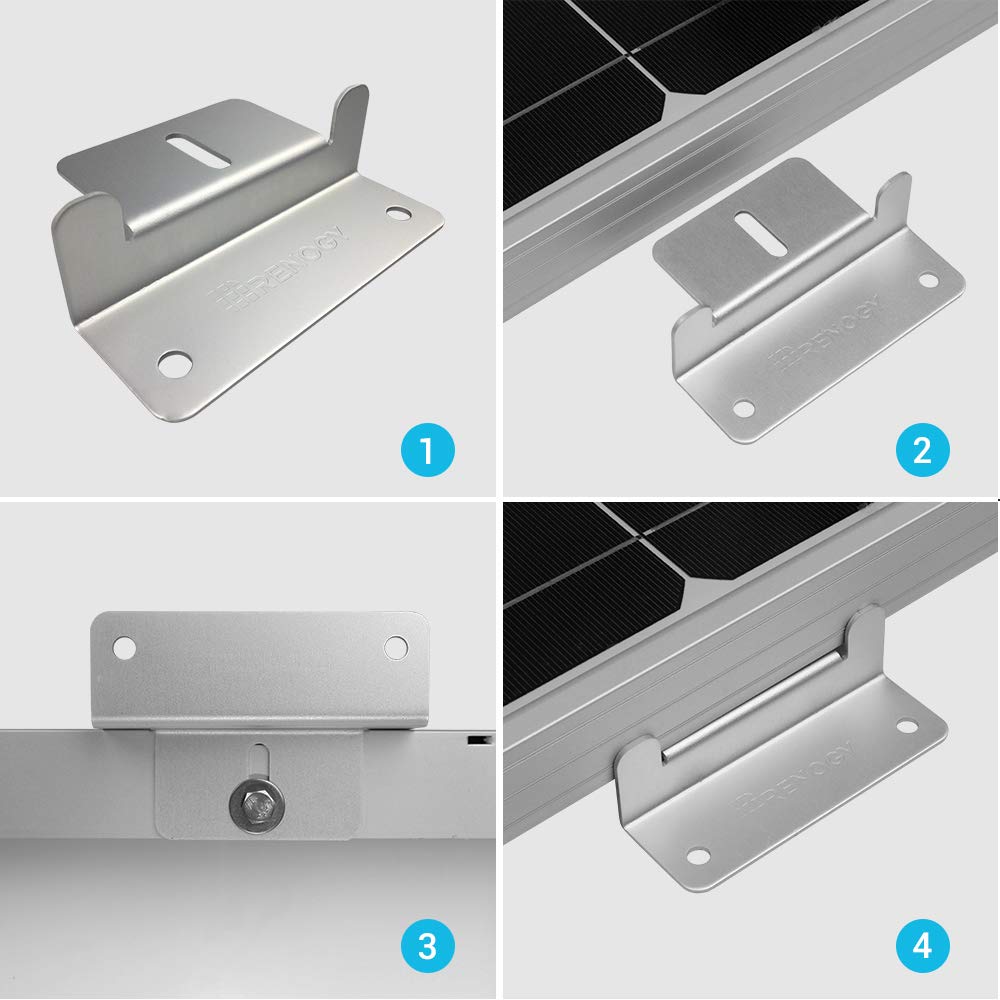 Renogy Solar Panel Mounting Z Brackets Lightweight Aluminum Corrosion-Free Construction For Rvs, Trailers, Boats, Yachts, Wall A