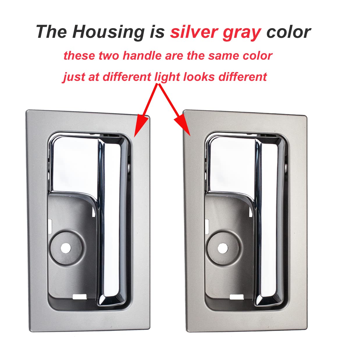 RLB-HILON Interior Door Handle Compatible with Ford F150 2009 to 2014 Year Front or Rear Right Passenger Side Door, Chrome Lever