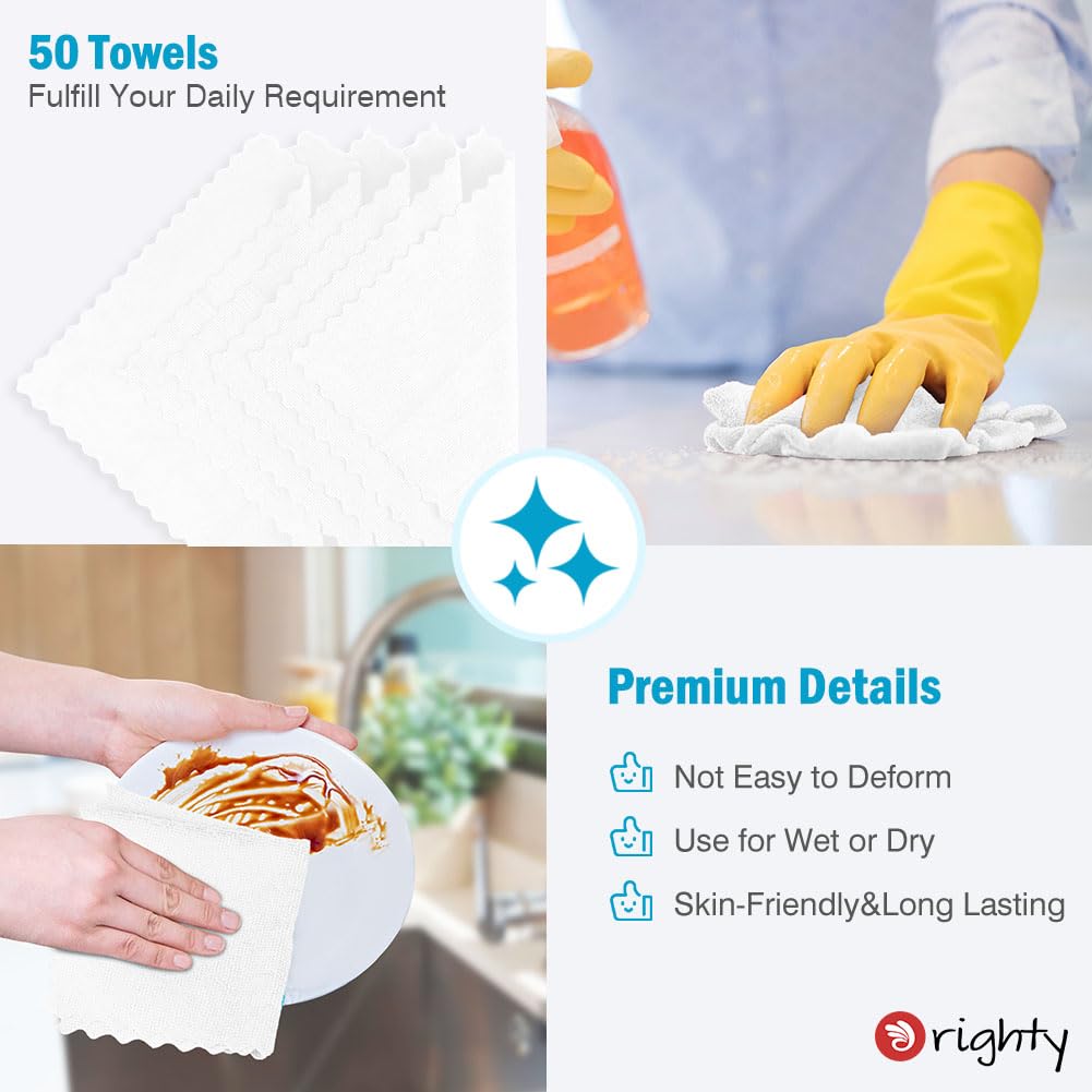Orighty Cleaning Cloths, Shop Towels 50 Pack, Shop Rags Reusable, Microfiber Cleaning Rags Bulk for Cars, Multi-Purpose Lint Fre