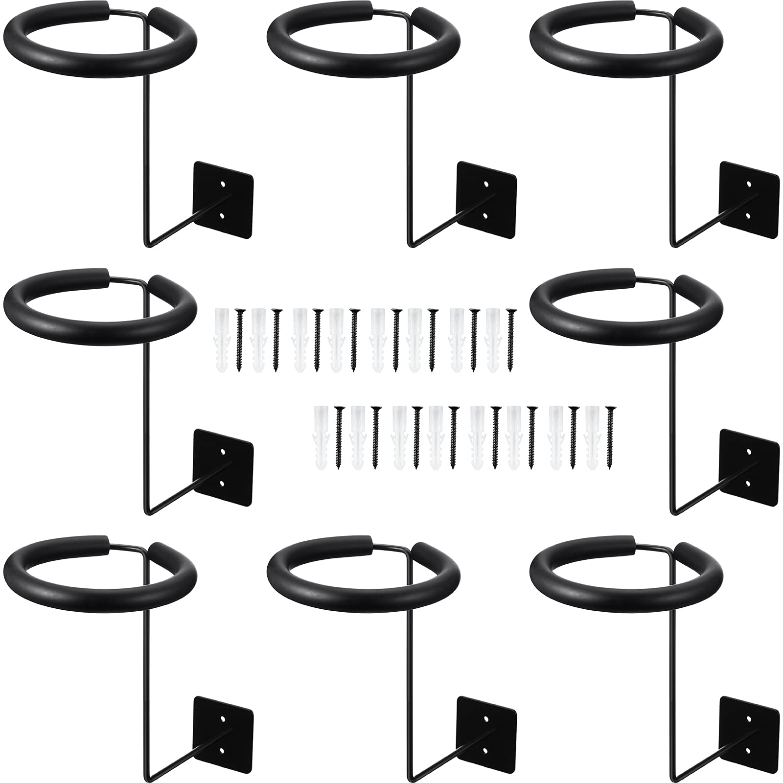 Wall-Mounted Motorcycle Accessories Black Helmet Holders Metal Helmet Hangers Multifunctional Helmet Racks With Sponge Tubes And Expansion Screws For Basketball Hat Cap (8 Pieces)