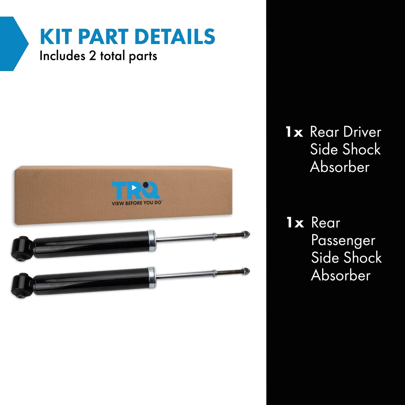 Trq Rear Shock Absorber Set Compatible With 2007-2013 Mitsubishi Outlander