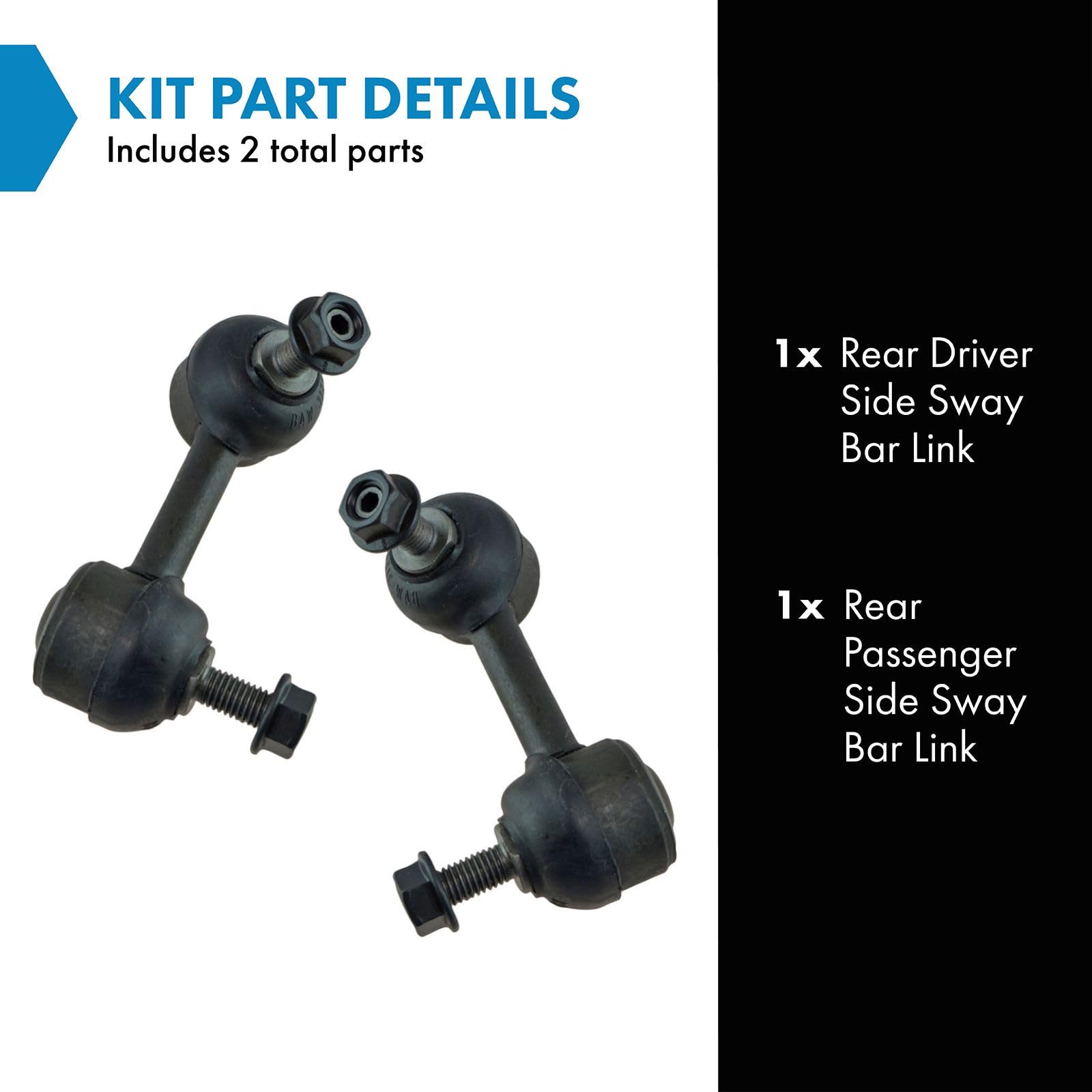 Trq Rear Sway Bar Stabilizer Link Set Compatible With 2003-2007 Cadillac Cts