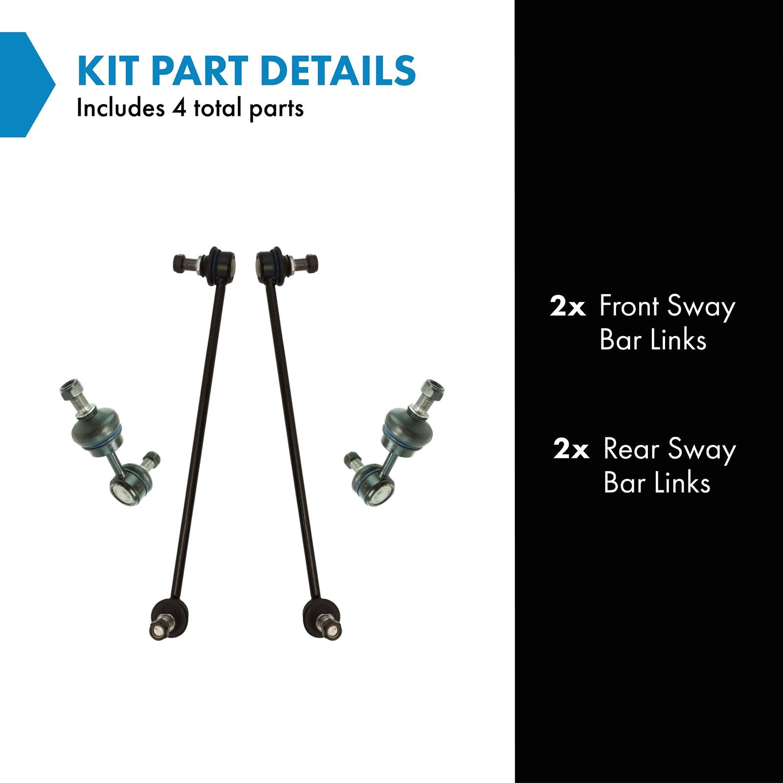 Trq Front & Rear Sway Bar Stabilizer Link Set Compatible With 2011-2012 Hyundai Sonata Kia Optima