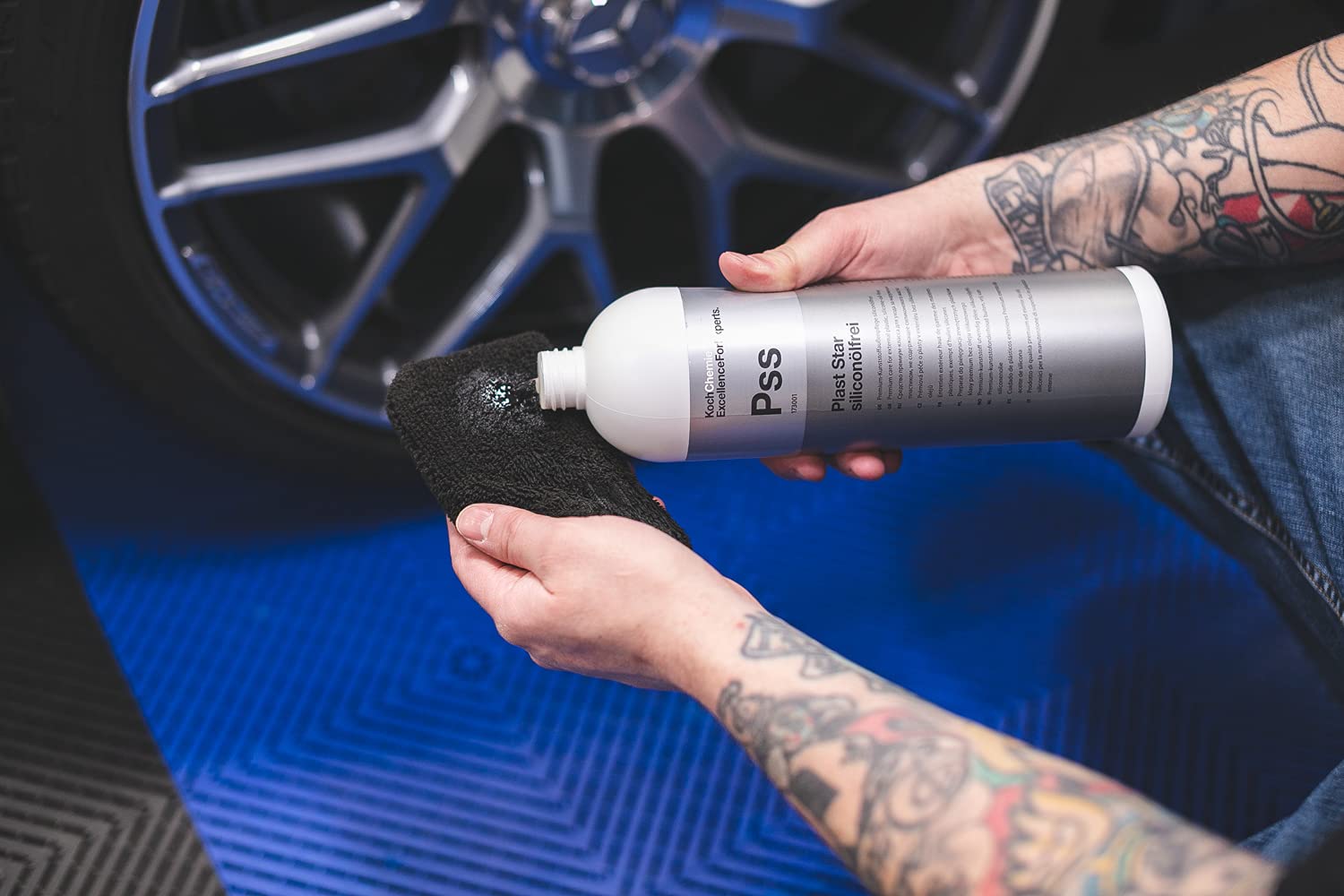 Kochchemie Plast Star - Silicone Free Exterior Trim Dressing, Uv Protection, Exterior Trim, Mouldings, Tires, Like New Oem Finish (1 Liter)