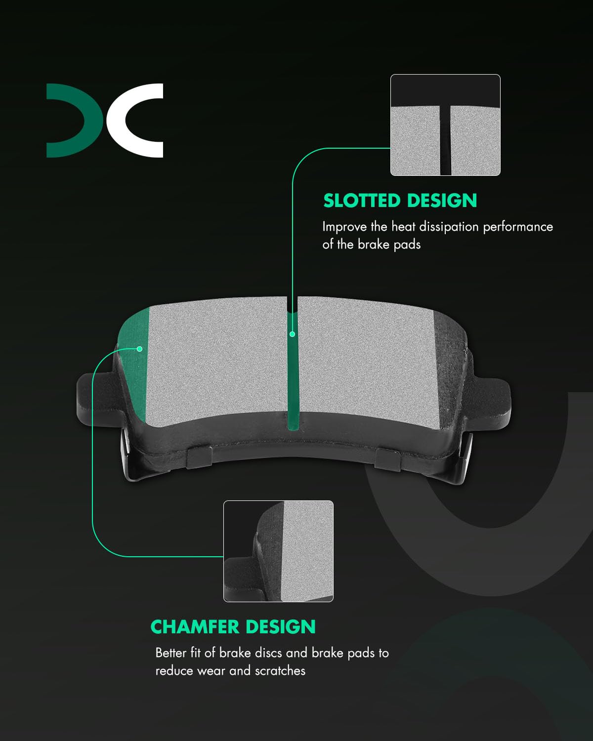 Scitoo D1430 Rear Semi-Metal Brake Pads Sets Fit For Buick Lacrosse/Regal,For Cadillac Xts,For Chevy For Malibu/Impala/Malibu Li