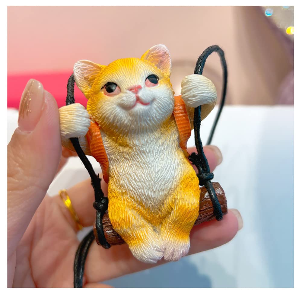アニマルカート　キジトラ　キャットカート　三毛猫　モールアート　モールアニマル Amioro Cute Swinging Cat Car Mirror Hanging Accessories Fun