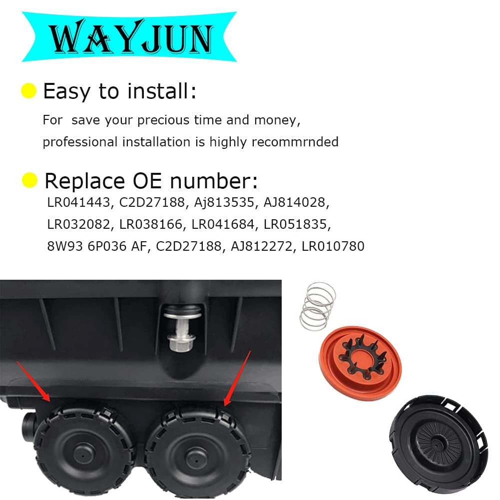 WayJun PCV Vavle Cover with Membrane kit (1 Pcs) Compatible for LR4 Range Rover & Sport Jaguar XF XJ XK 3.0L 5.0L LR041443