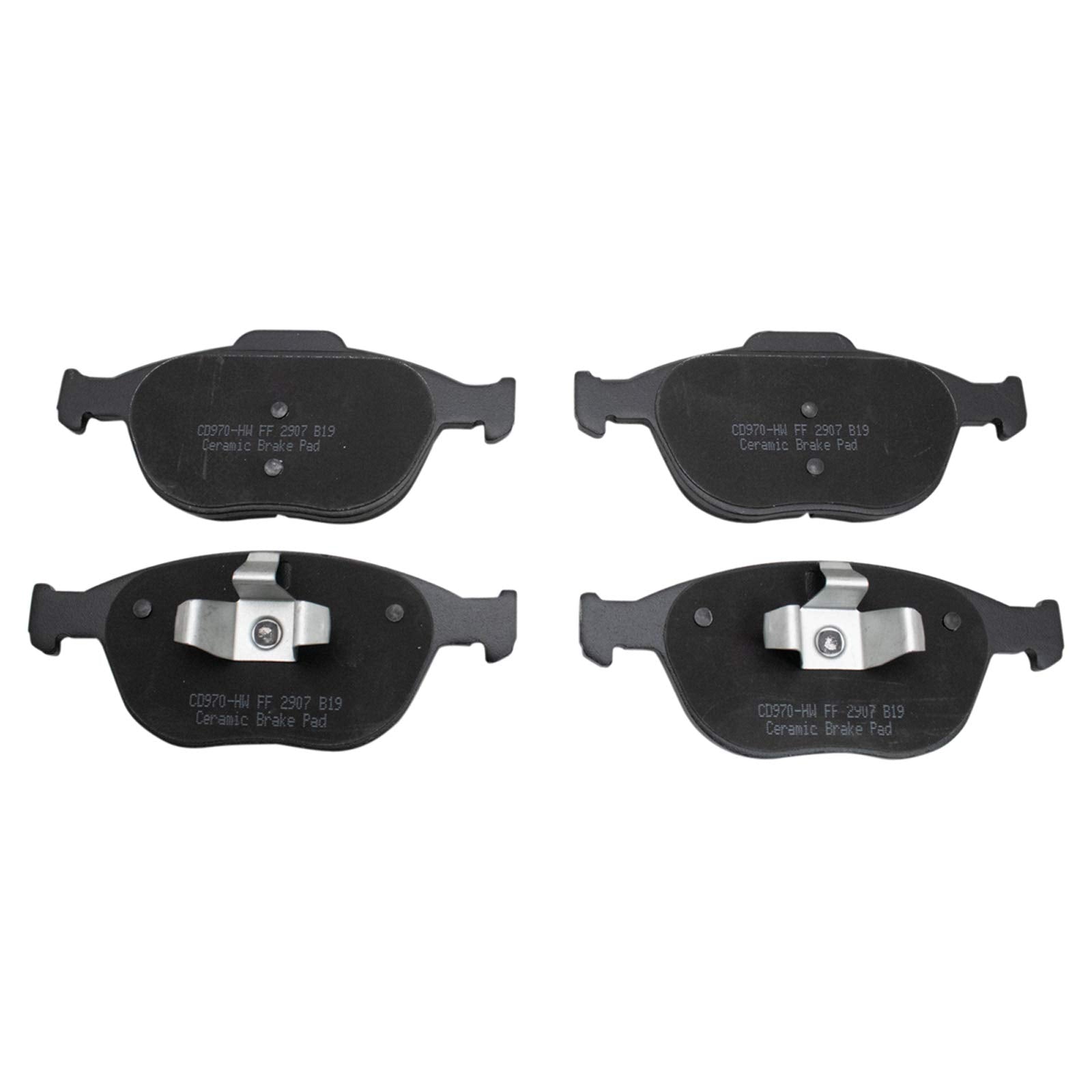 Trq Front Brake Pads Ceramic Compatible With 2002-2004 Ford Focus 2010-2013 Transit Connect