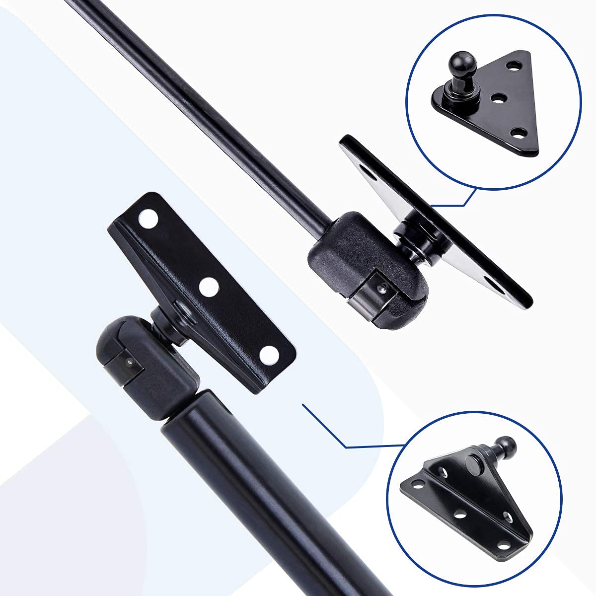 Arana 10Mm Gas Strut Mounting Brackets, Ball Stud Mount Bracket For Universal Lift Supports Shocks Spring 4Pcs With 16 Screws (Only Fits 10Mm Ball Head)