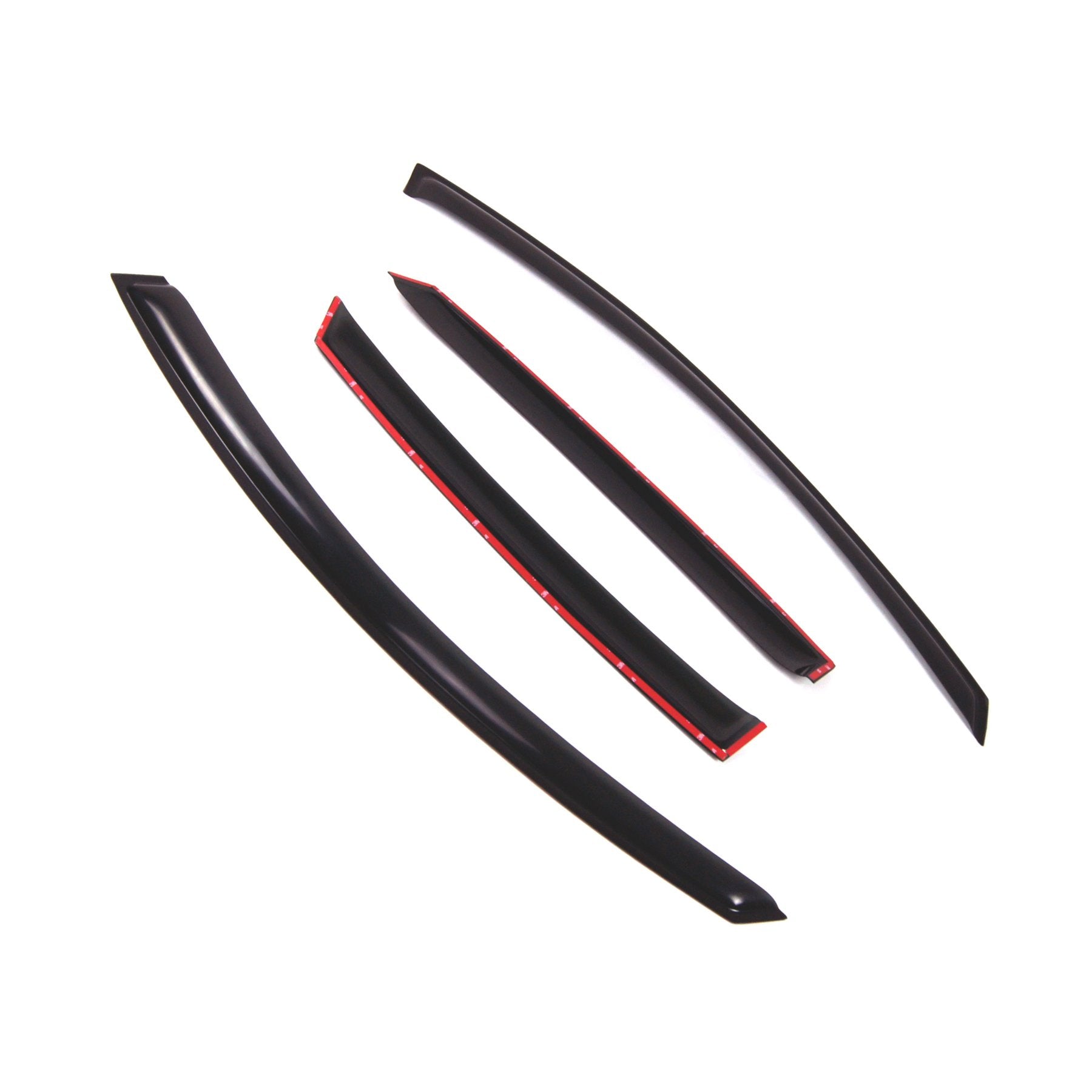 Tuningpros Window Visor Compatible With 2005-2010 Audi A6, Dgwv2-499 Outside Mount Deflector Rain Guard Dark Smoke, 4 Pcs Set