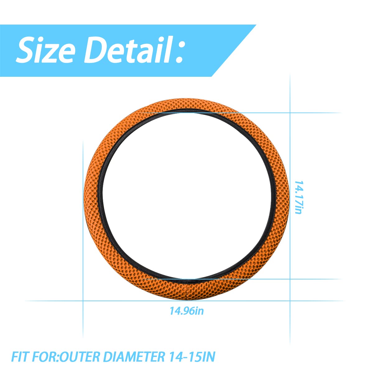 Moly Magnolia Elastic Stretch Steering Wheel Cover, Universal 15 Inch Automotive Steering Wheel Cover, Microfiber Breathable Ant