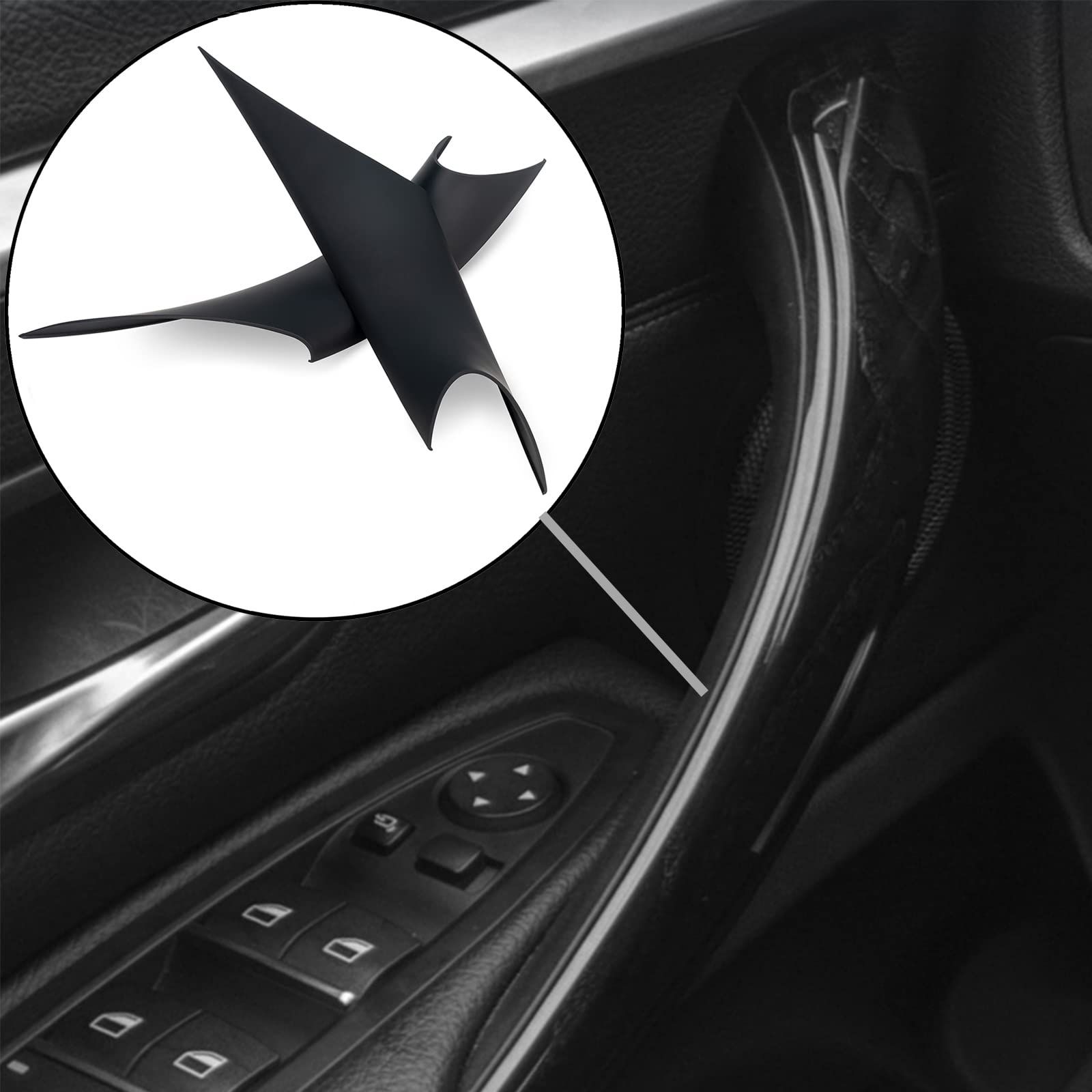 WEILEITE Front Interior Inner Inside Door Pull Handle Grab Cover Fit for BMW 320,328,330,335,M3 F30/F31/F34/F80 3 Series 2012-20