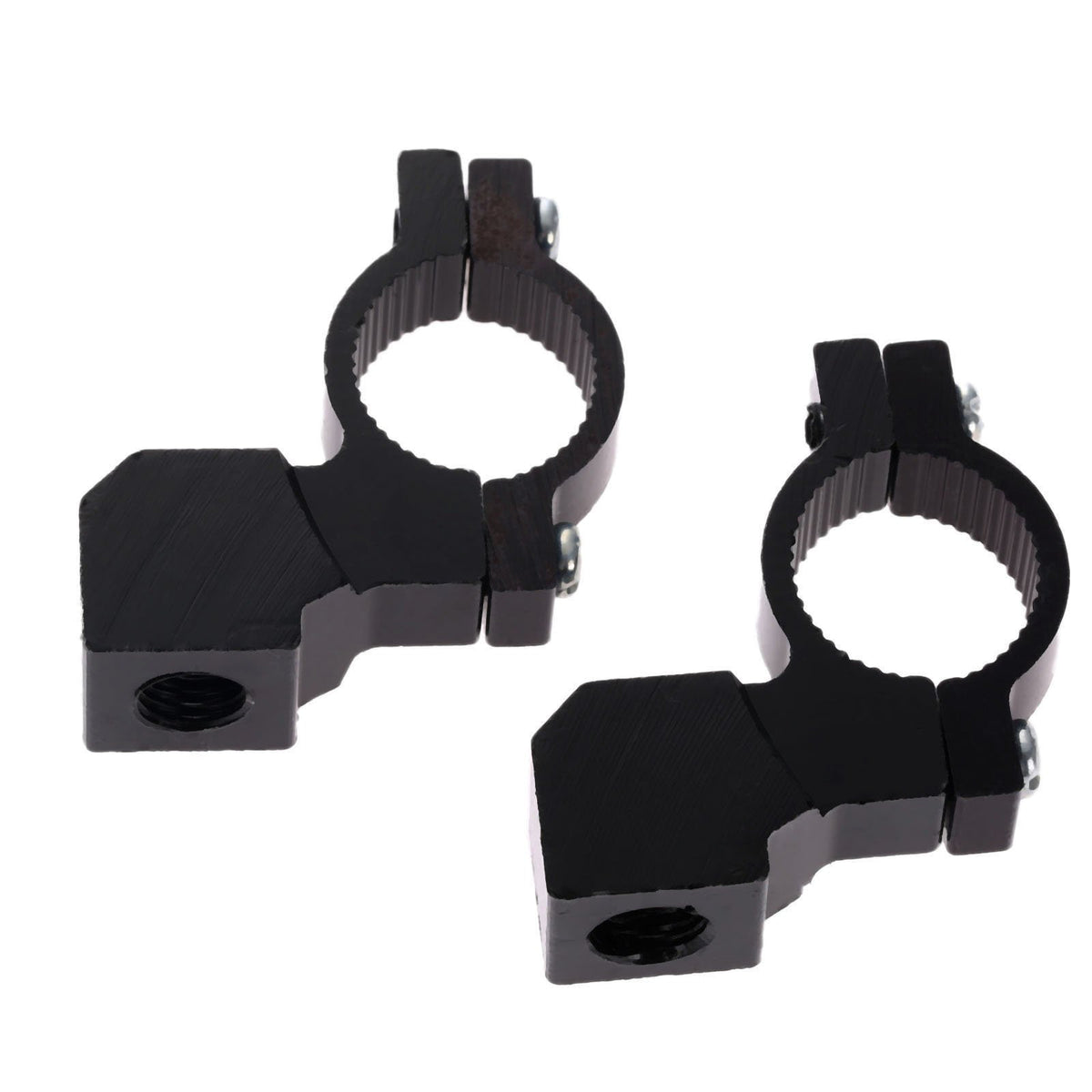 Mtsooning Motorcycle 10Mm/ 7/8'' Mirror Mount Clamp, 2Pcs Handlebar Rearview Mirror Adapter, Black Aluminum Universal Bike Mirro