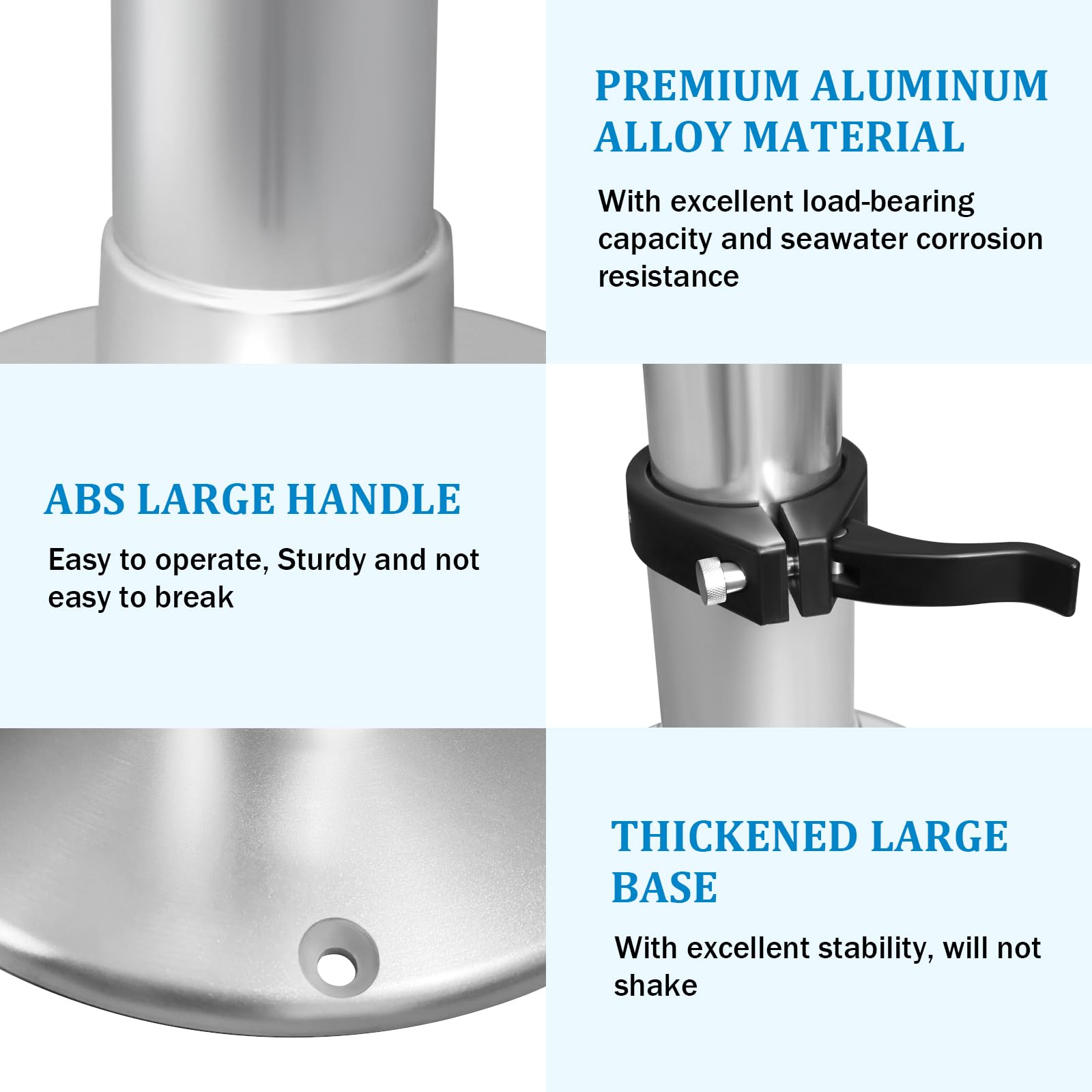Adjustable RV Table Pedestal Stand Leg with Gas Lift, 3 Levels Pneumatic Table Leg Base Mount for RV Marine Boat Yacht, One-Leg