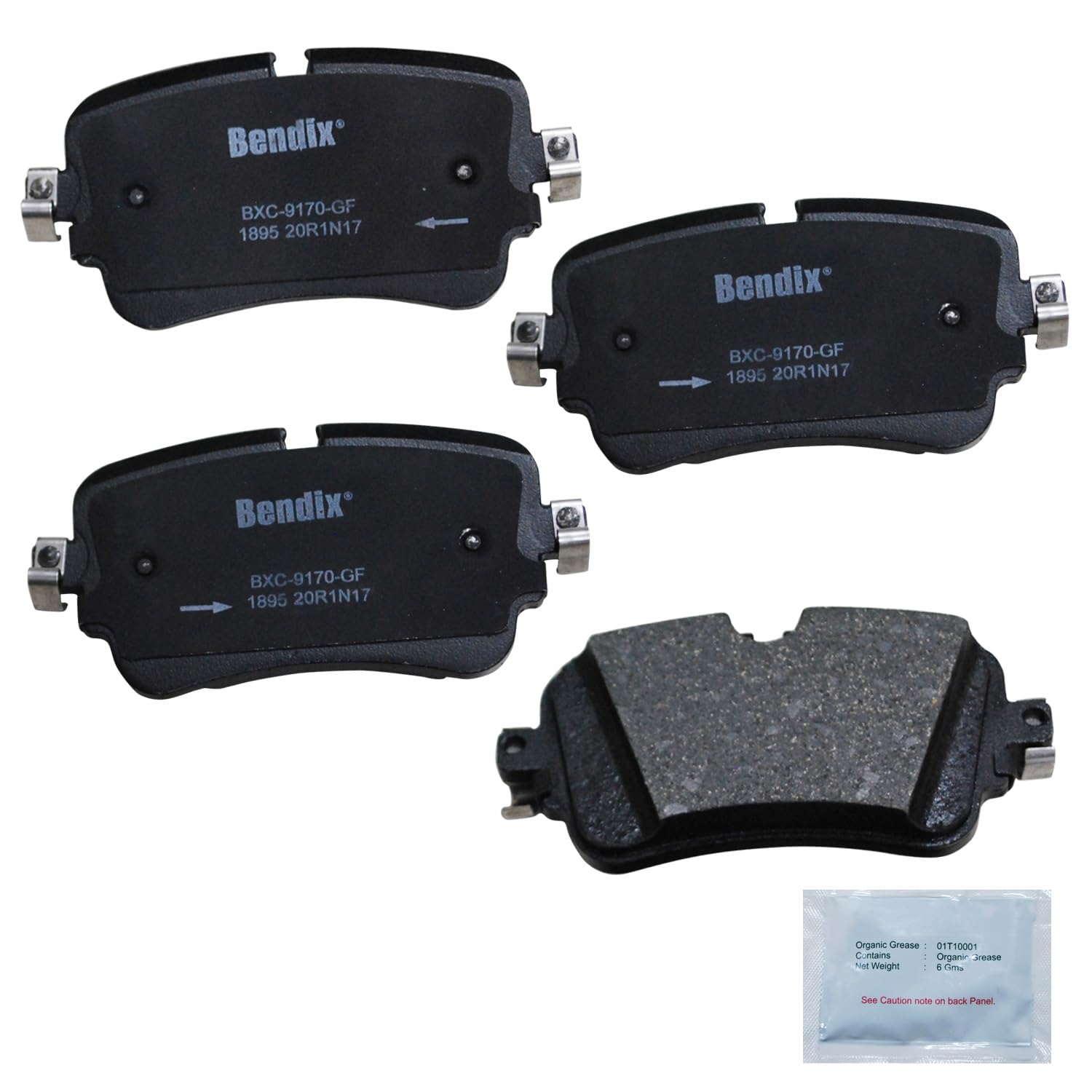 Bendix Priority1 Cfc1895 Ceramic Rear Brake Pads For Audi A8 Quattro 2020-2019,E-Tron Quattro 2020-2019,E-Tron Sportback 2020,Q7