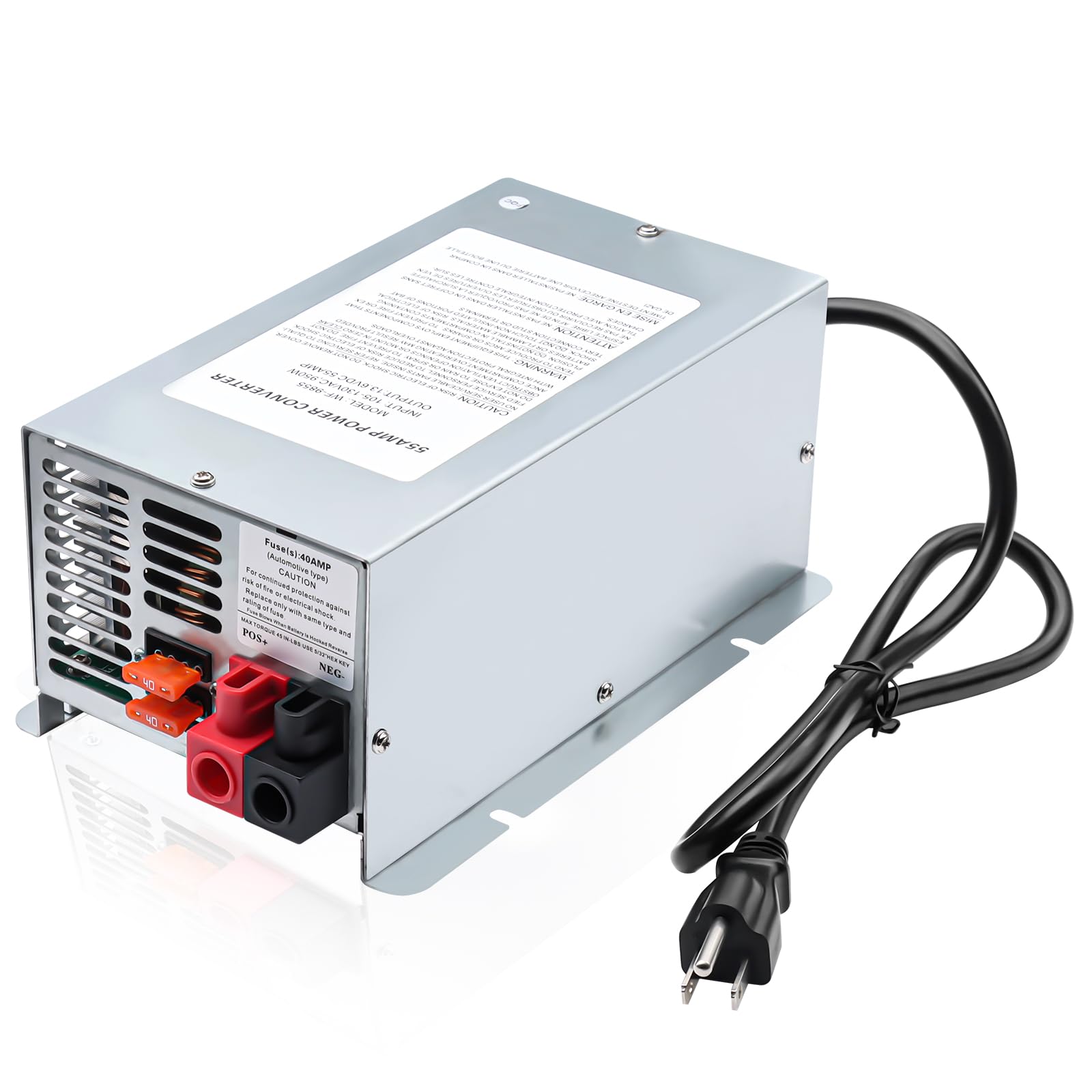 WF-9855 55 Amp RV Power Converter Replacement Camper Deck Mount Charger for Lithium Battery Compatible with WF-9855-AD WF-9855-L