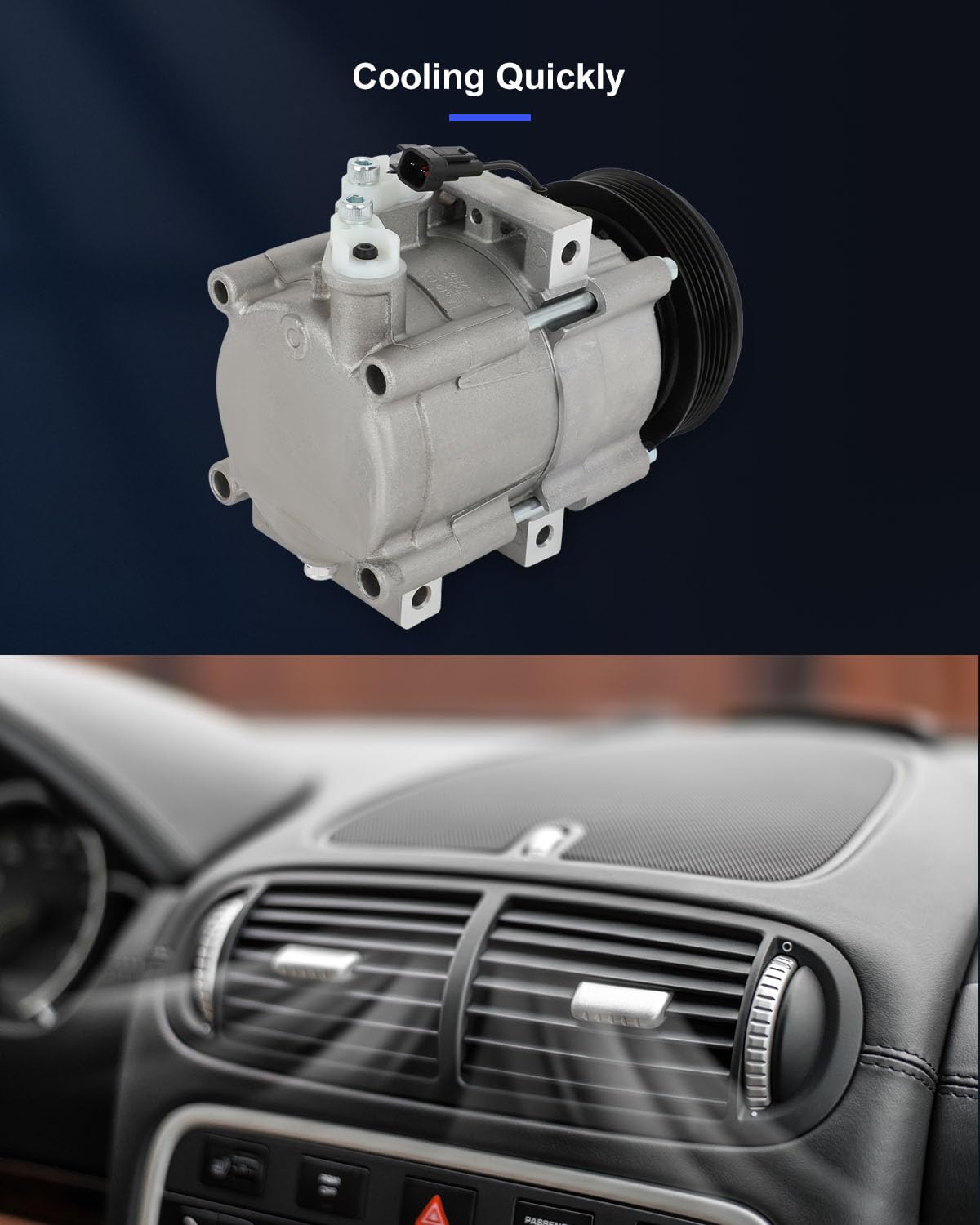 Eccpp Ac Compressor With Clutch 2006-2011 Fit For Lincoln Town Car 4.6L 2006-2010 Fit For Mercury Mountaineer 4.6L Air Condition