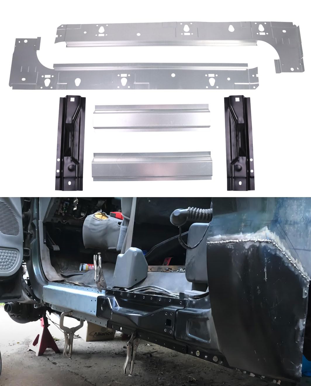 Autoholic Inner & Outer Rocker Panel Fit for 1999-2016 Ford F250 F350 Super Duty Extended Cab