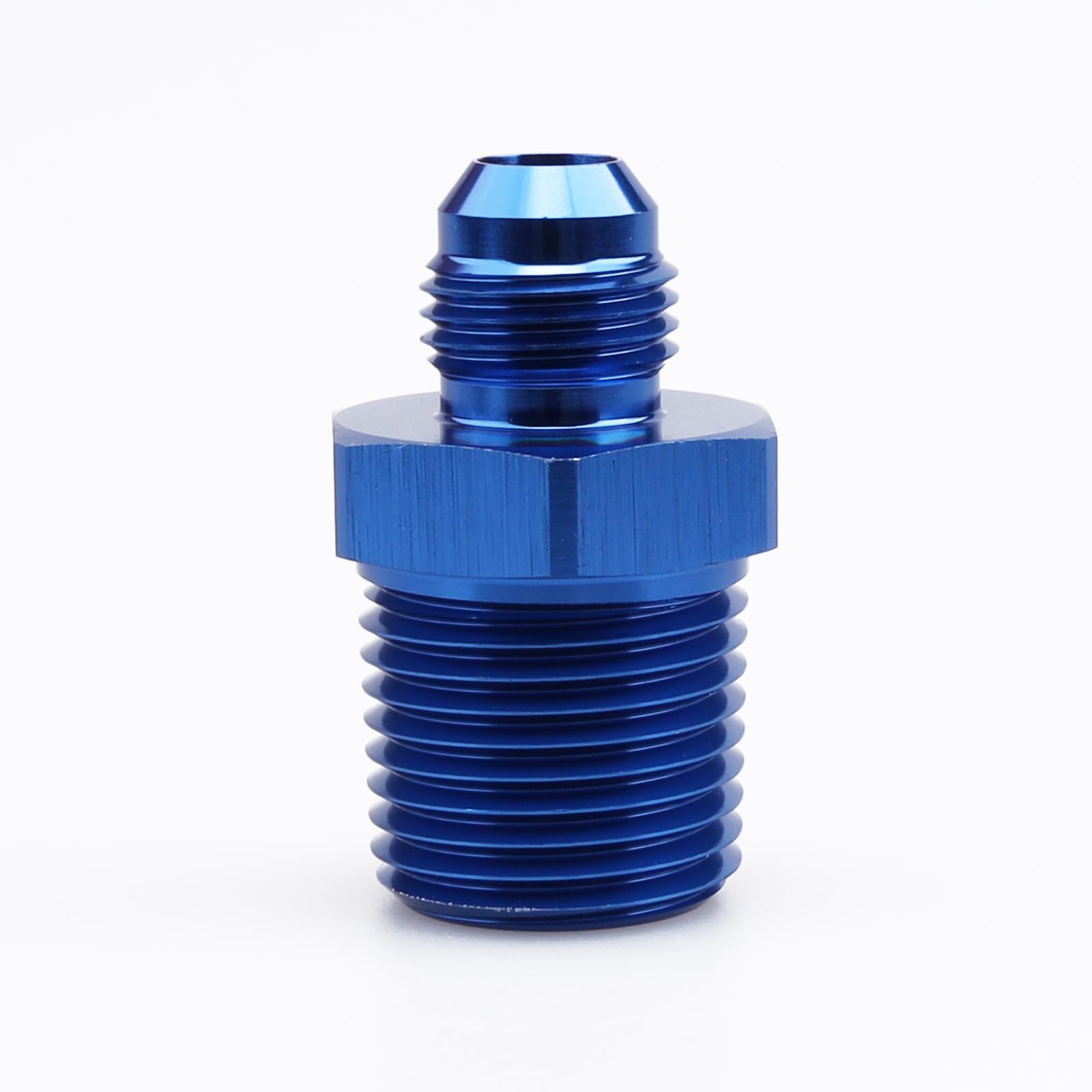 Ac Performance Male 1/2'' Npt To -6 An Flare Adapter Straight Aluminum Blue