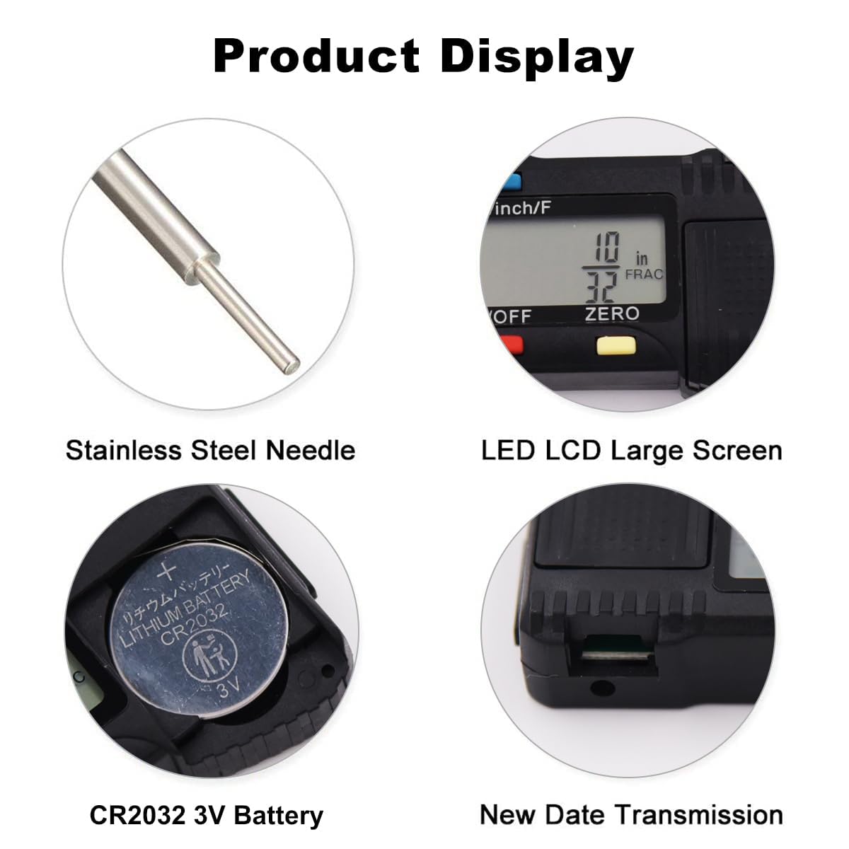 Safelife Digital Tire Tread Depth Gauge, 3 Modes-Fractional Inch, Decimal Inch And Millimeter, Zeroable Tire Tread Depth Gauge F