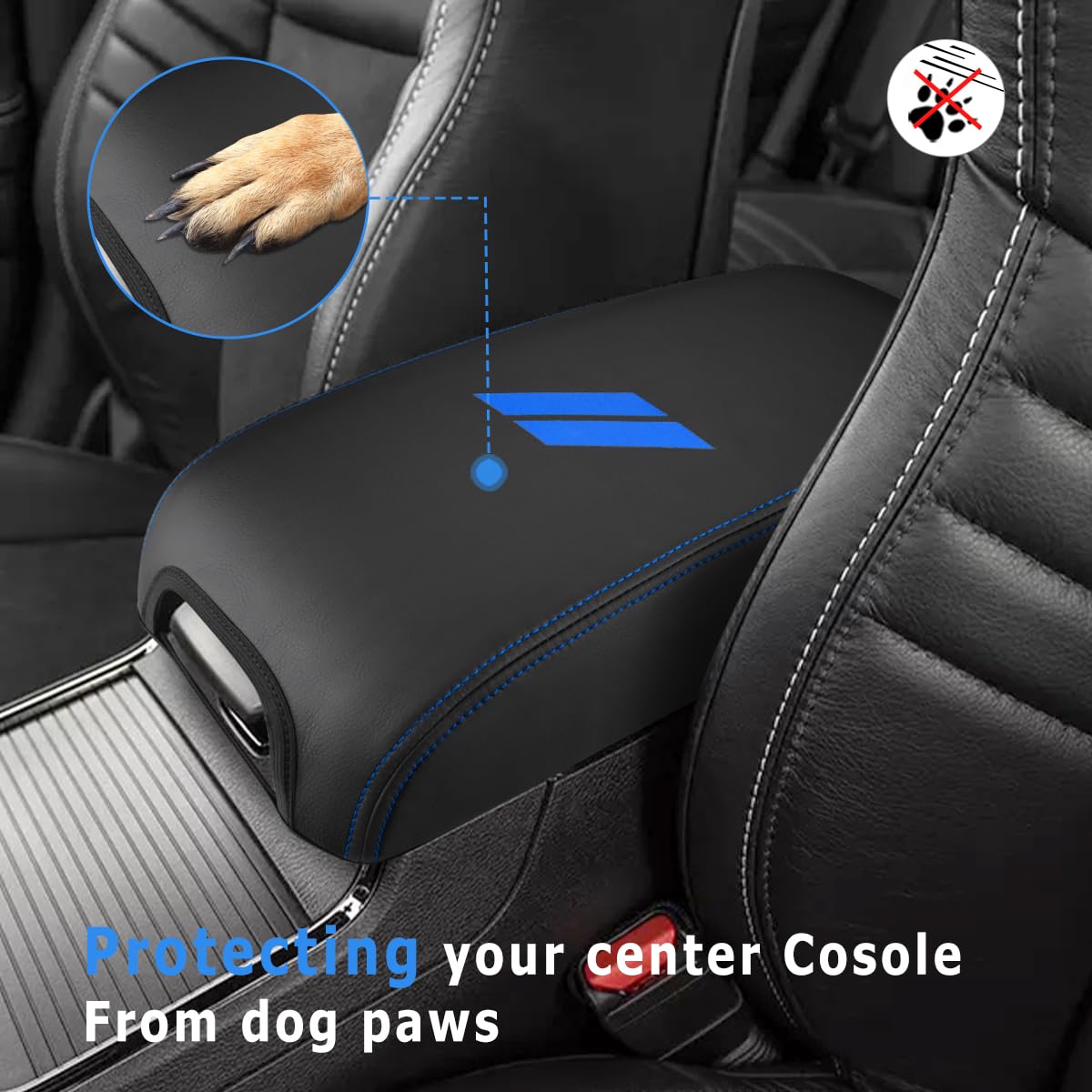 Intget Car Center Console Cover For 2022 2021 Dodge Charger Accessories 2020 2019 2018 2017 2016 2015 Leather Armrest Cover Cons