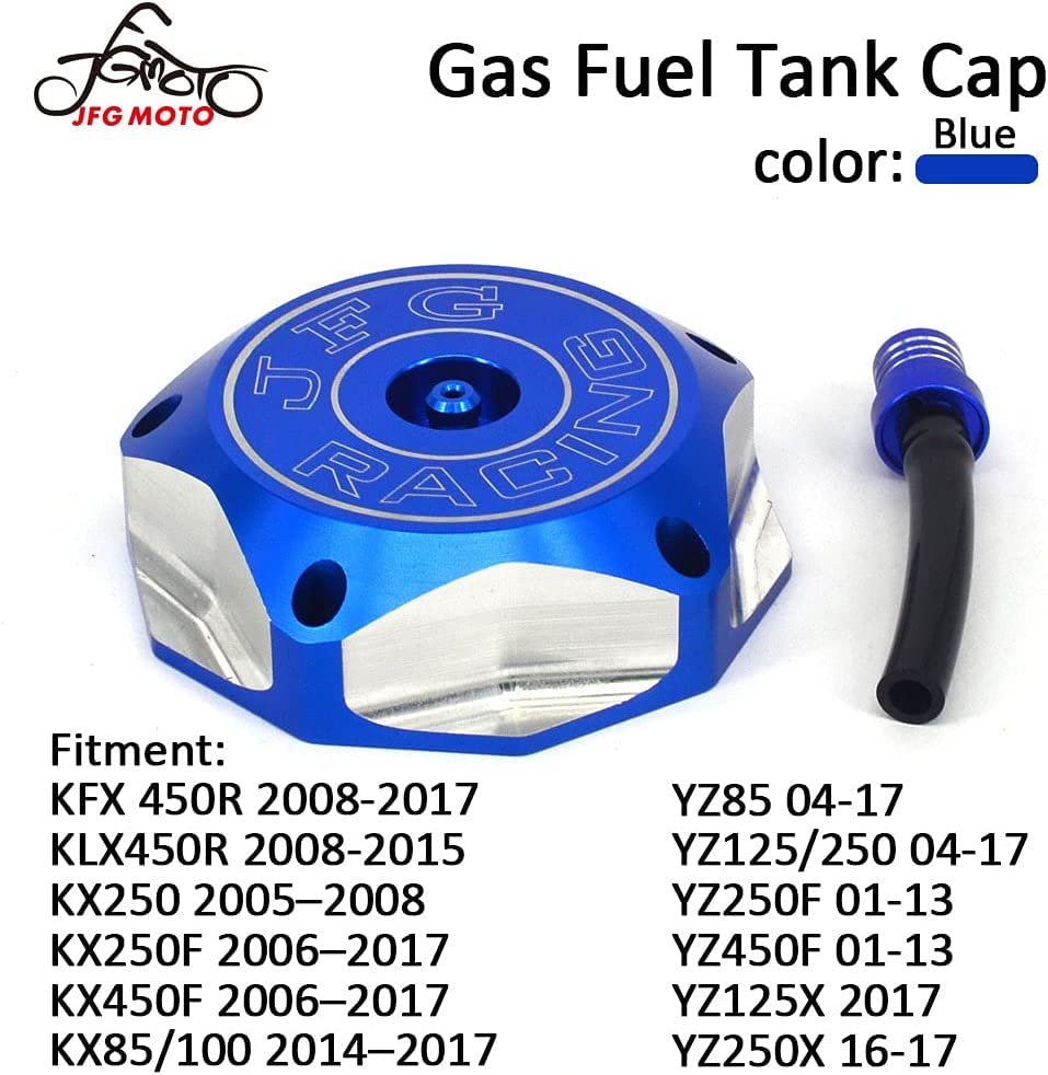 Dirt Bike Gas Cap Gas Tank Fuel Cover With Hose Vent Fit For Yz85 Yz125/250 Yz450F Yz125X Yz250X Wr250F Wr450F Blue